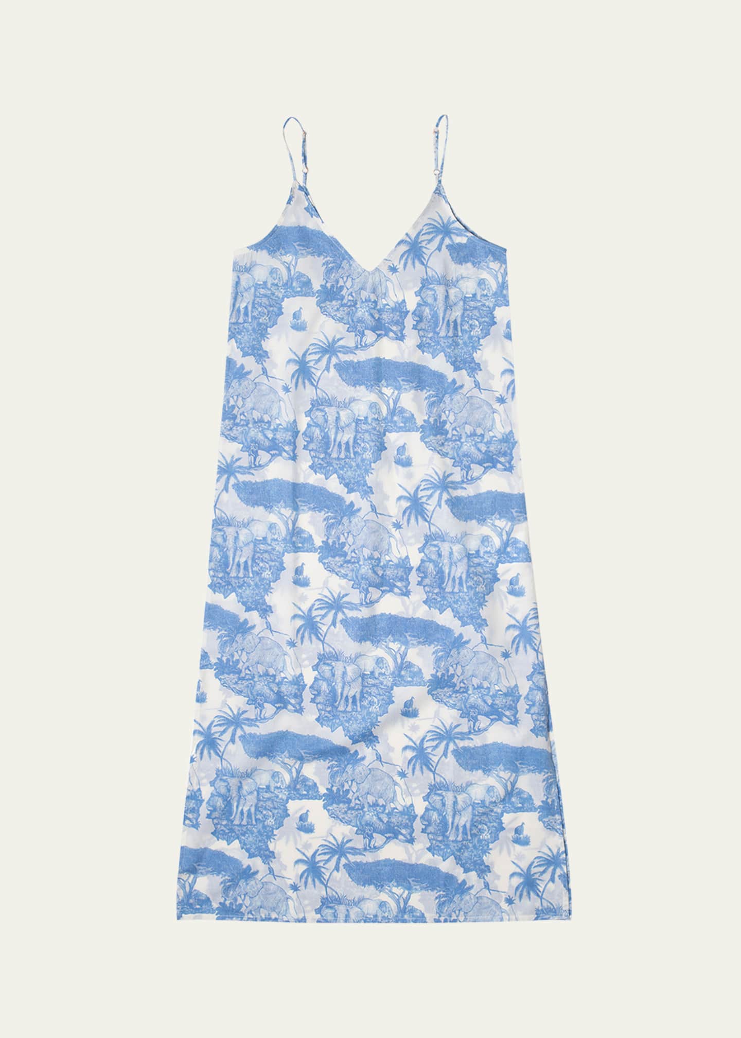 Desmond & Dempsey Toile-Print Cotton Slip Nightie Image 1 of 4