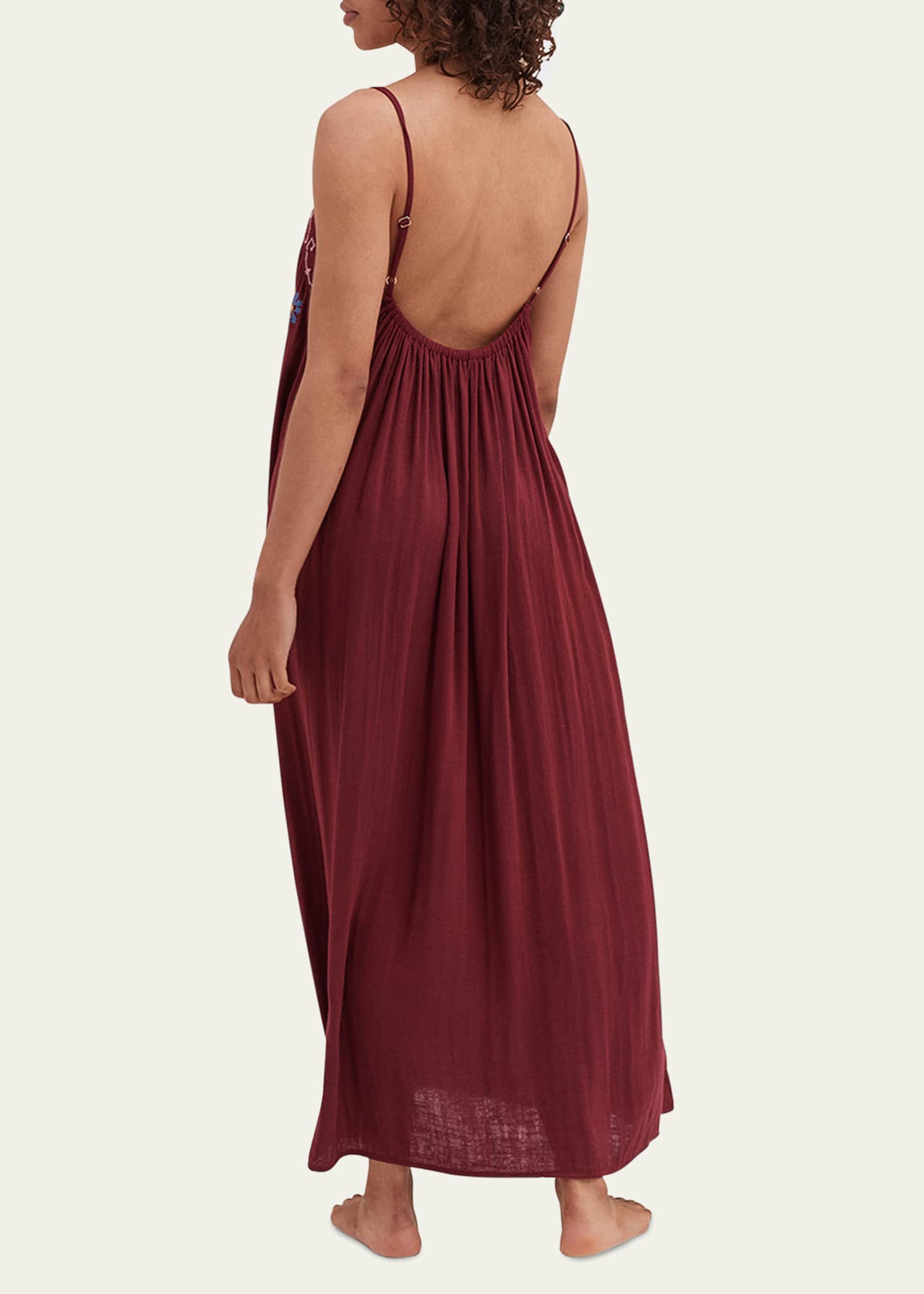 Desmond & Dempsey Square-Neck Cross Stitch Nightie Image 3 of 4