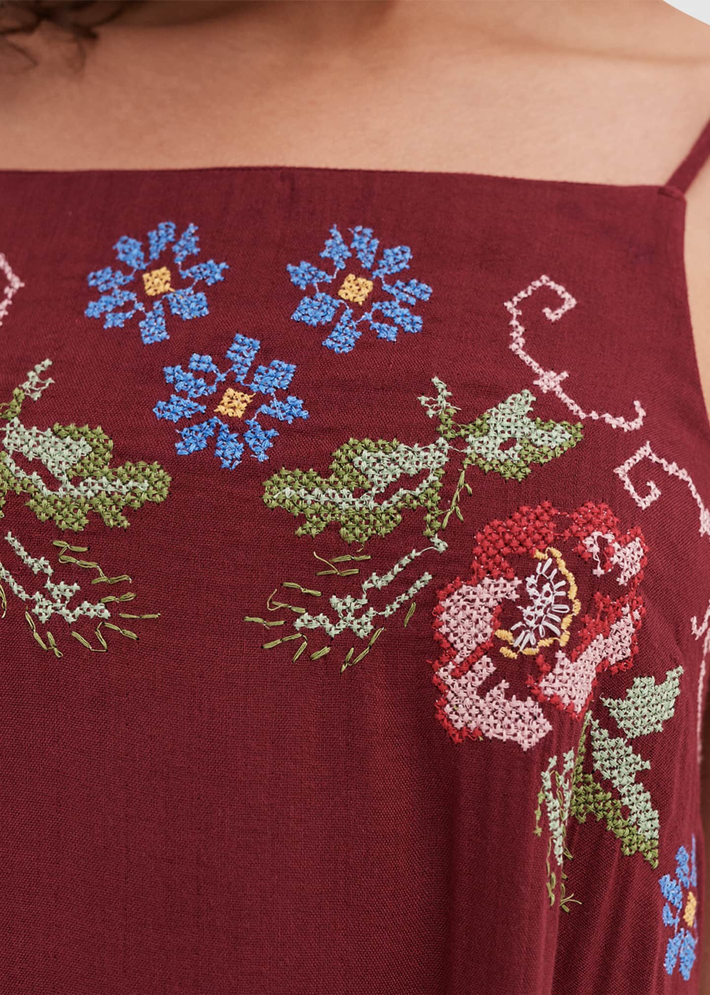 Desmond & Dempsey Square-Neck Cross Stitch Nightie Image 4 of 4