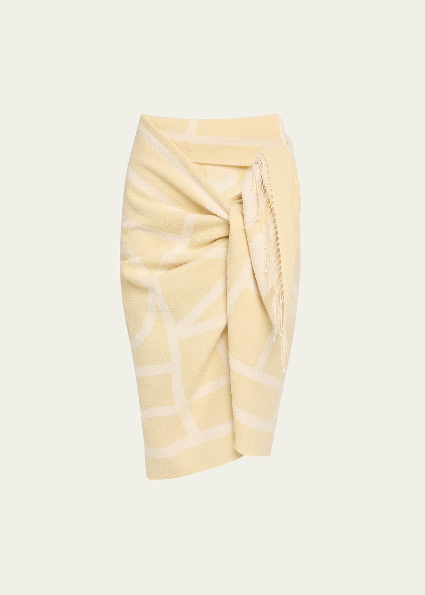 TOTEME｜ (Monogram jacquard Sarong (252-WSC0102-FB0404 2 Monogram jacquard sarong ecru/straw – TOTEME