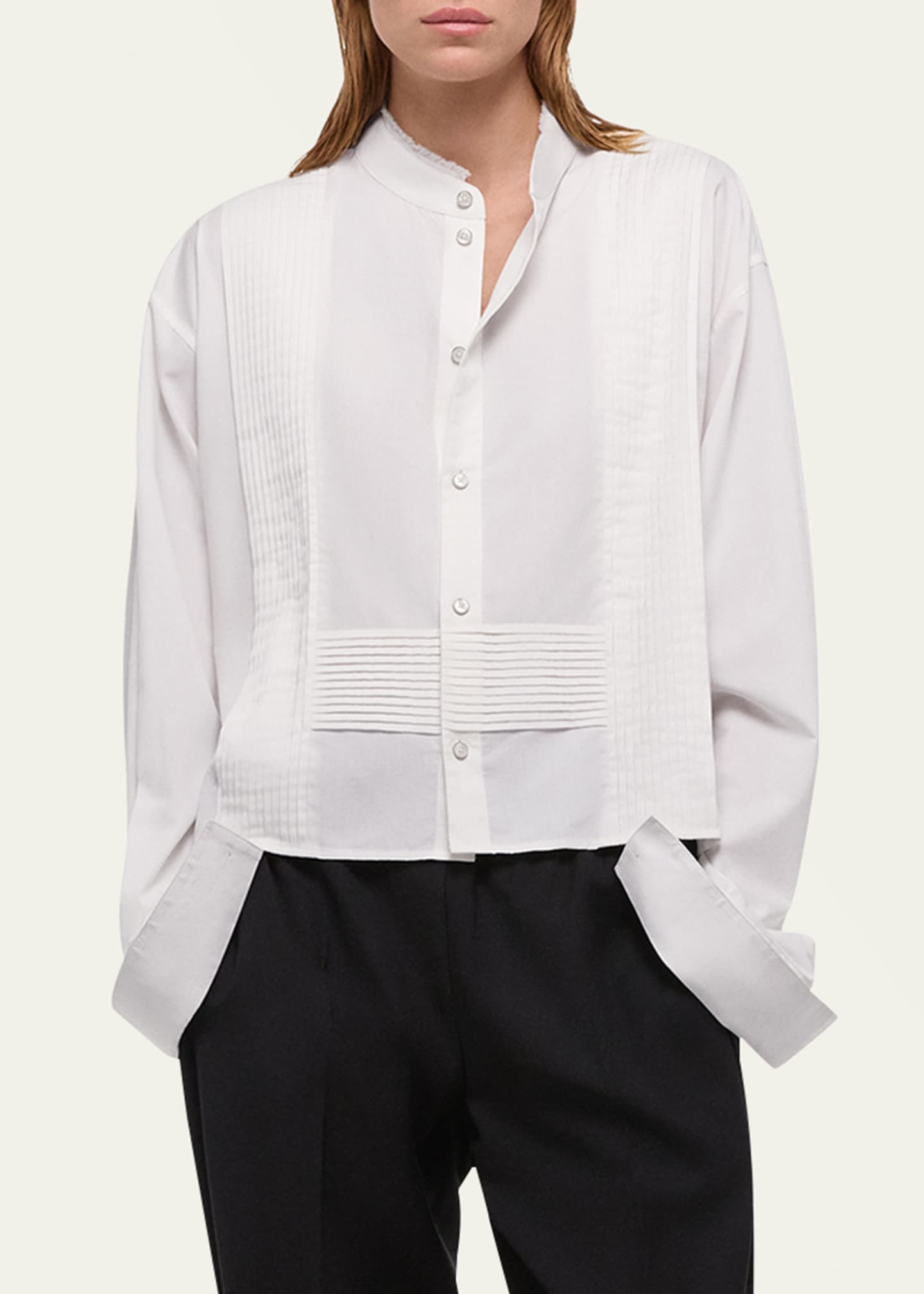 Helmut Lang Classic Long-Sleeve Tuxedo Shirt Image 4 of 4