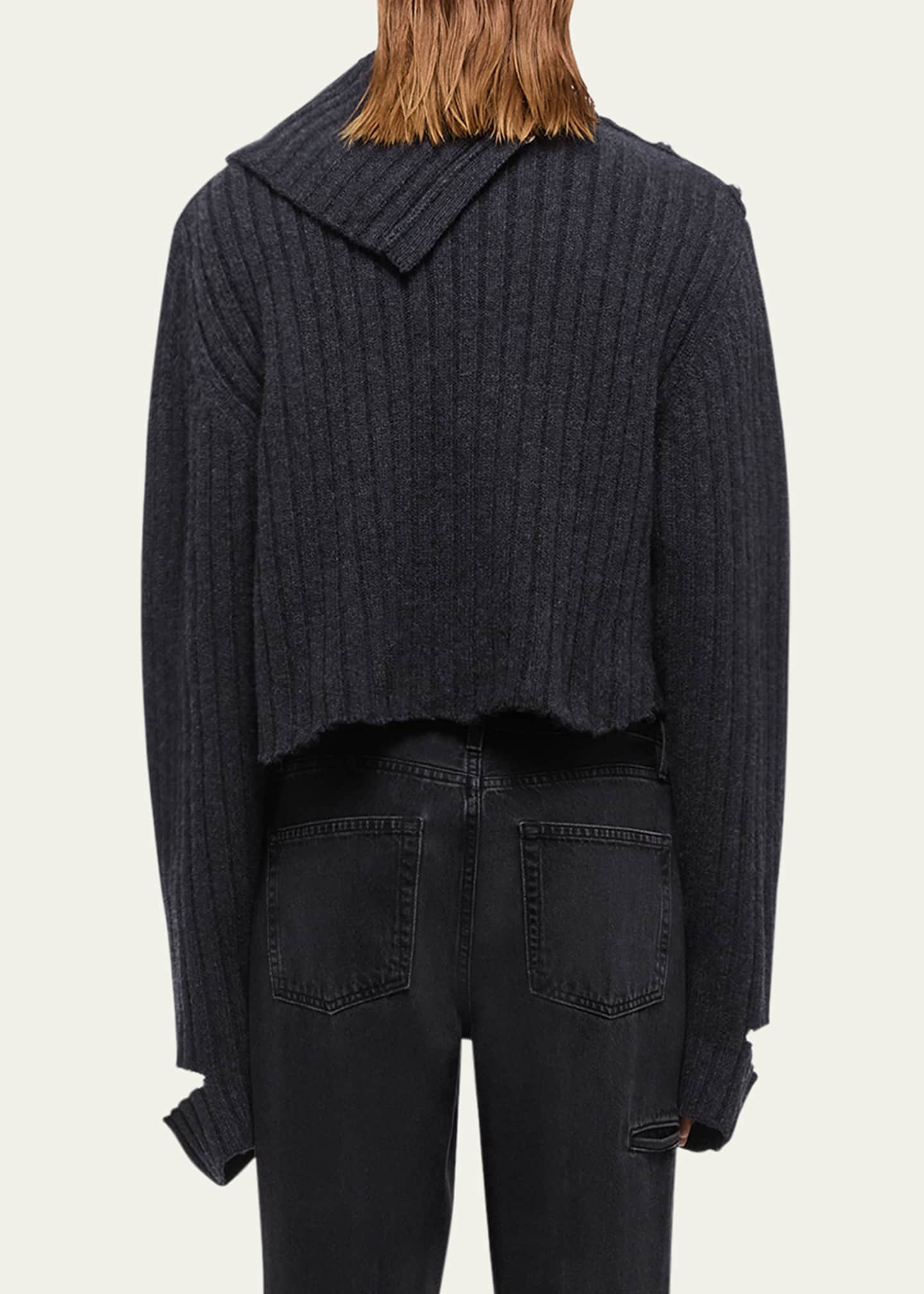 Helmut Lang Deconstructed Asymmetric Turtleneck Sweater Image 3 of 4