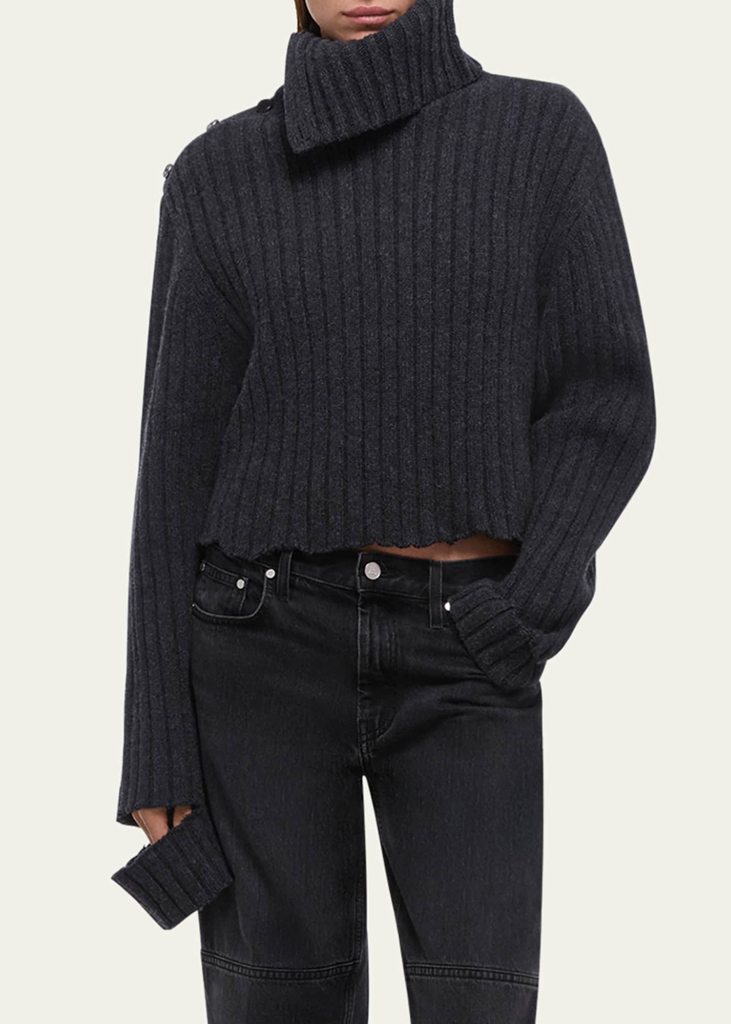 Helmut Lang Deconstructed Asymmetric Turtleneck Sweater Image 4 of 4