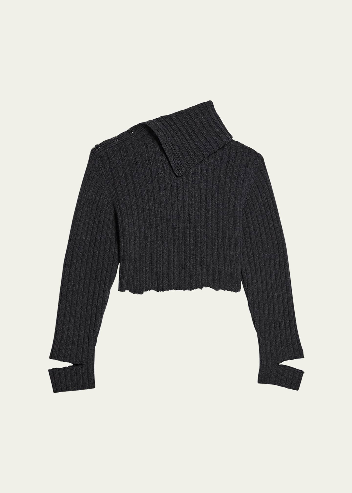 Helmut Lang Deconstructed Asymmetric Turtleneck Sweater Image 1 of 4
