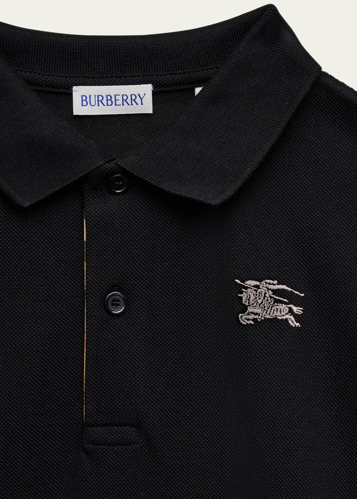 Burberry Boy's Johane Cotton Pique EKD Polo Shirt, Size 3-14
