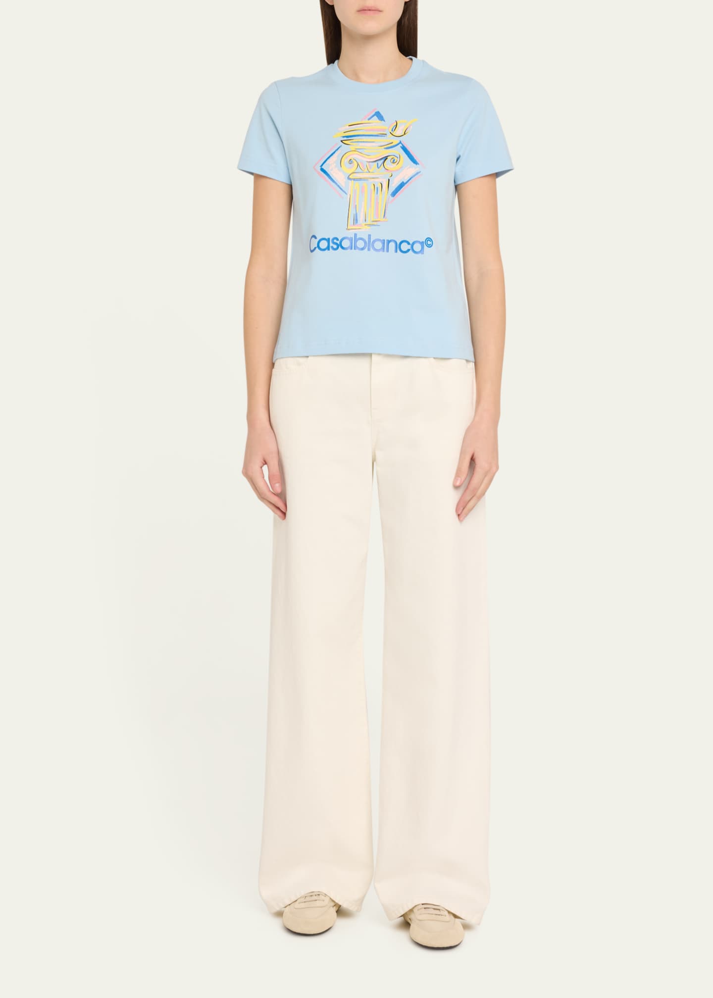 CASABLANCA Diamond Column Printed Fitted T-Shirt Image 2 of 5