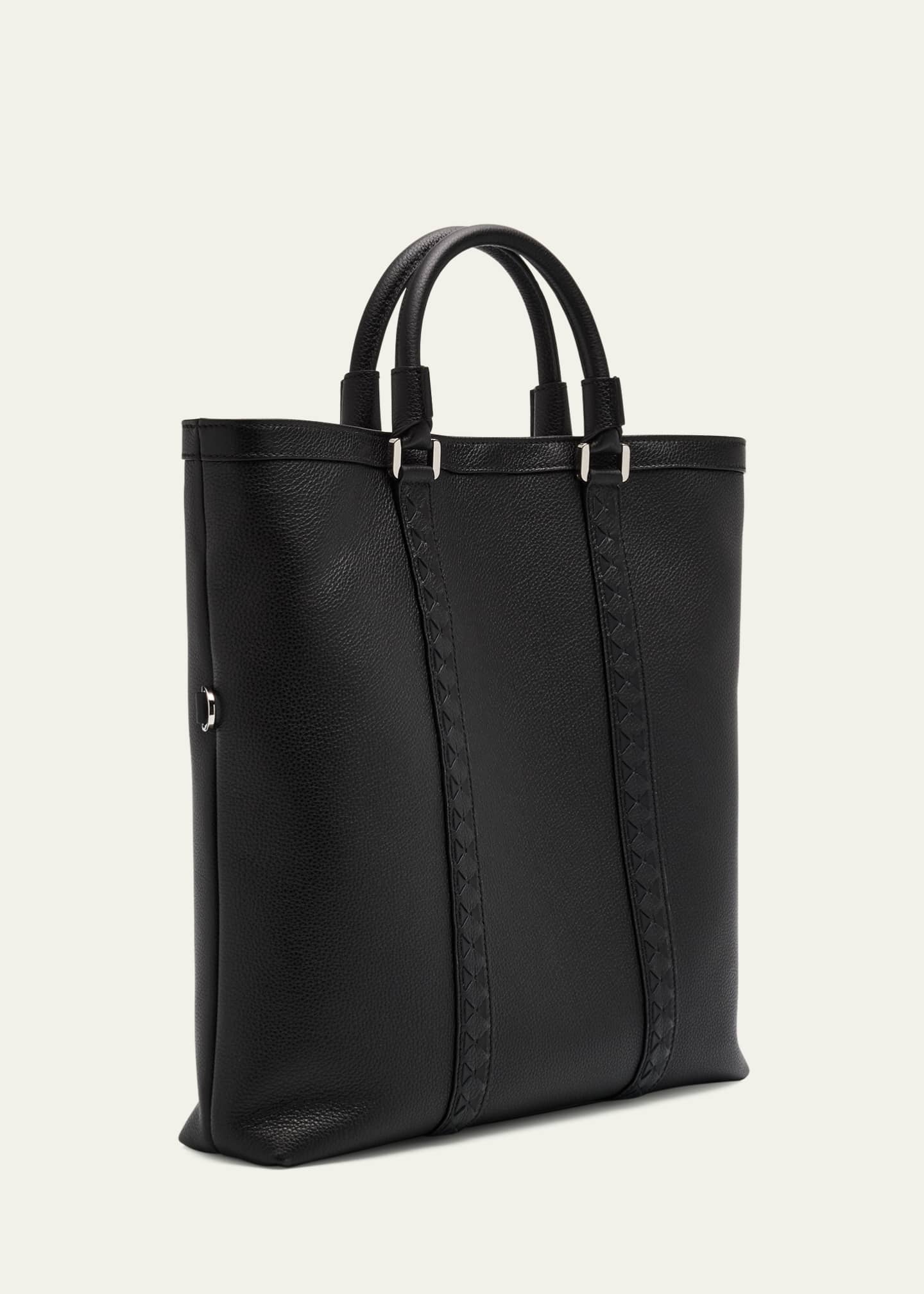 Serapian Men's Cachemire Leather Foldable Tote Bag Image 3 of 6