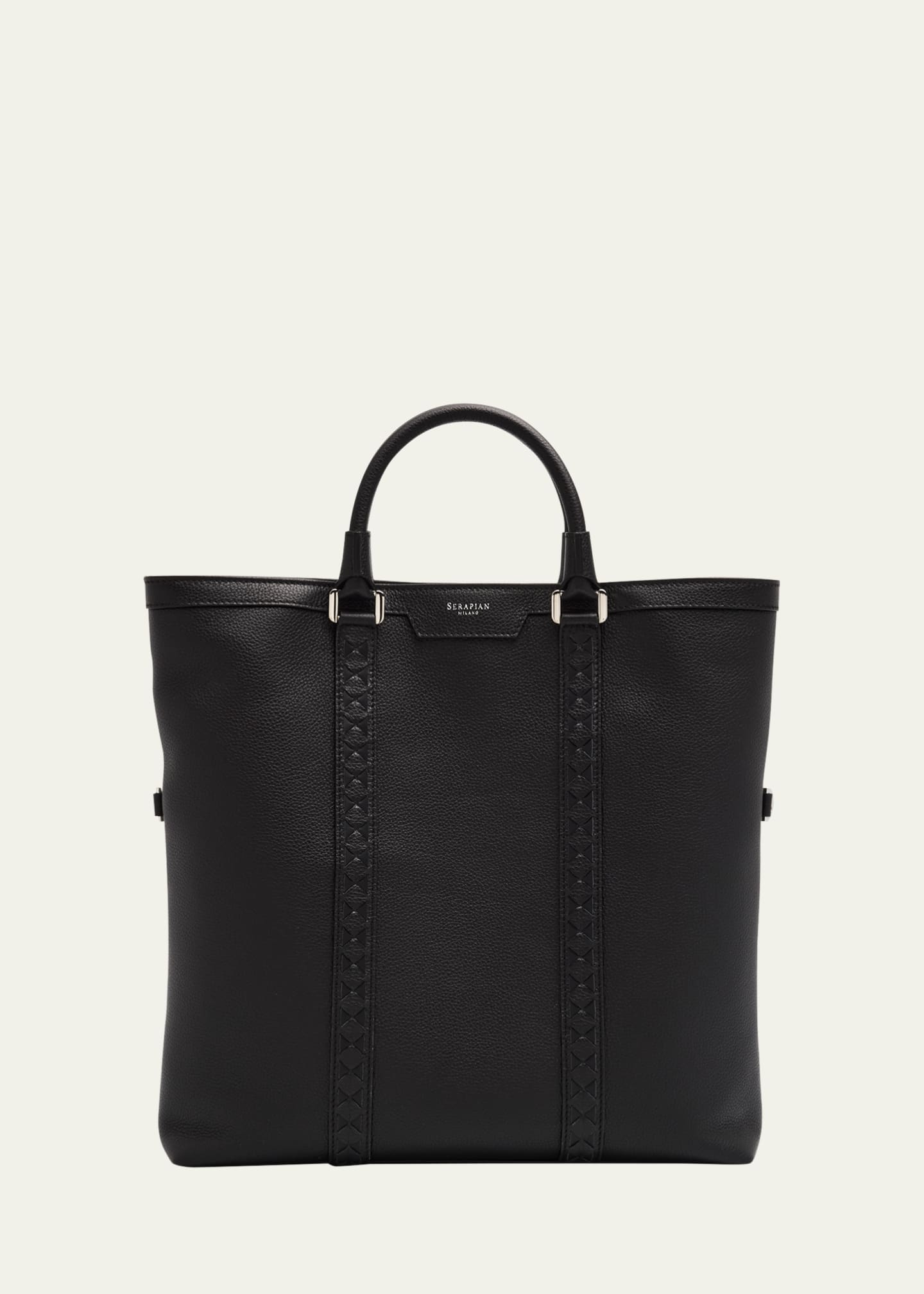 Serapian Men's Cachemire Leather Foldable Tote Bag Image 1 of 6