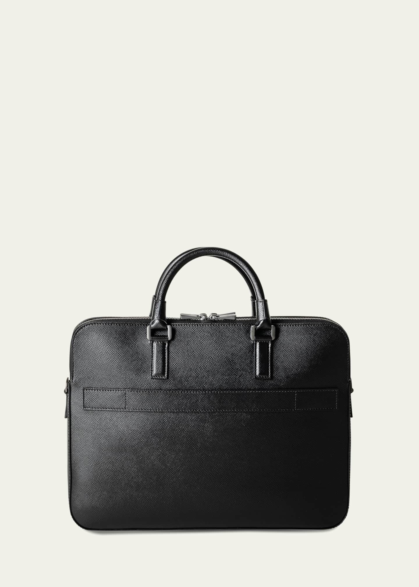 Serapian Men's Double-Zip Slim Briefcase Image 2 of 2