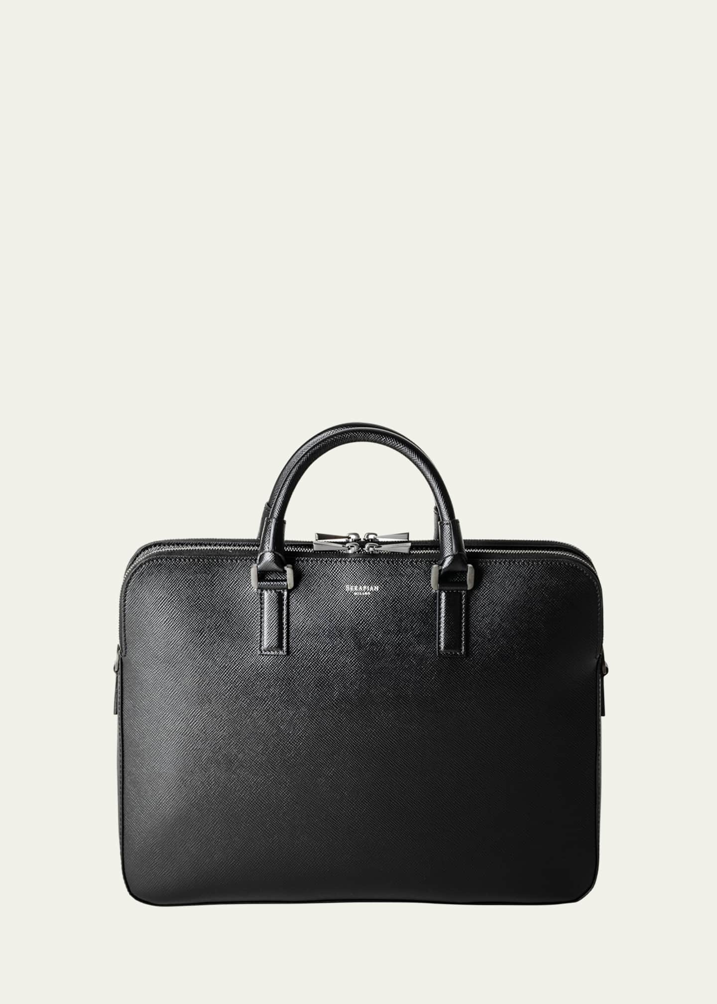 Serapian Men's Double-Zip Slim Briefcase Image 1 of 2