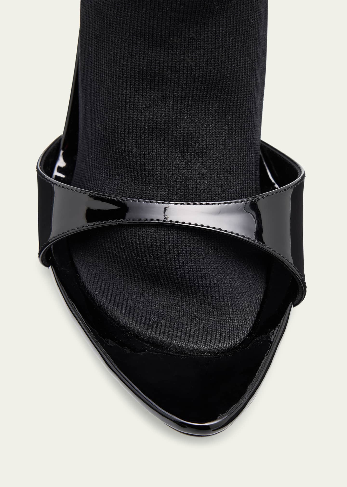 【BALENCIAGA】AVENUE SOCK SANDALS Balenciaga: Black Avenue Sock 110 Heeled Sandals | SSENSE