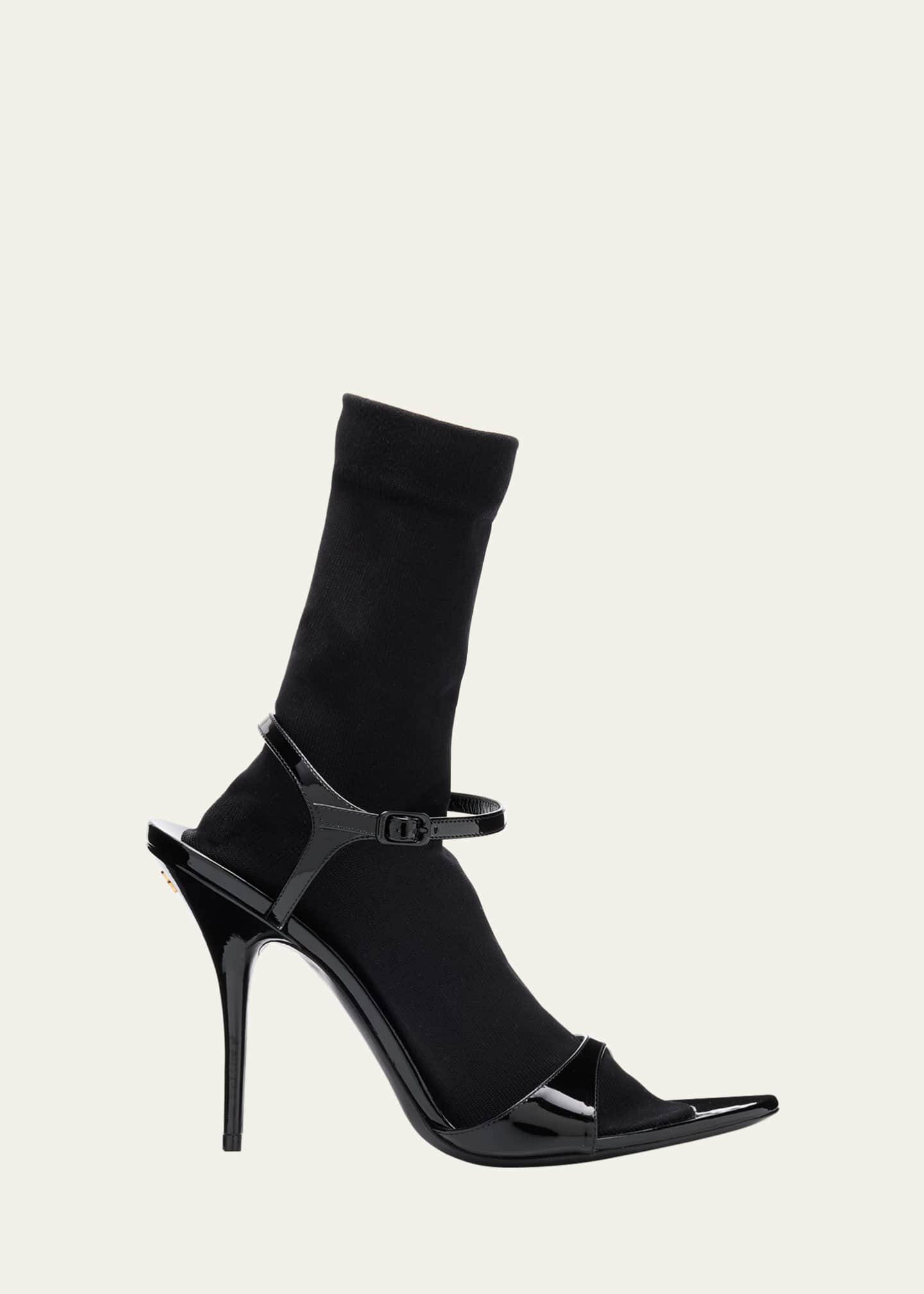 【BALENCIAGA】AVENUE SOCK SANDALS Balenciaga Avenue Ankle-Strap Sock Sandals - Bergdorf Goodman