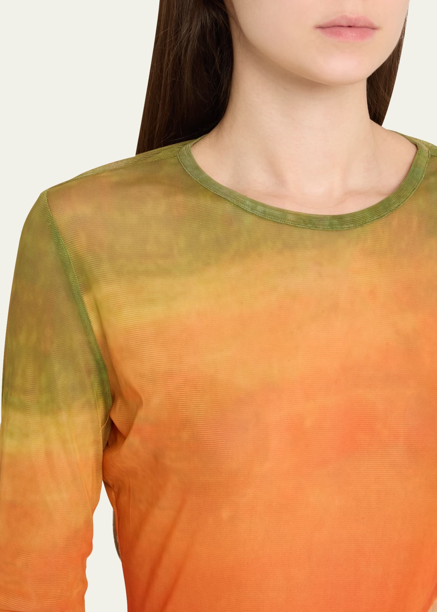 Monse Ombre Print Mesh Long Sleeve Top Image 5 of 5