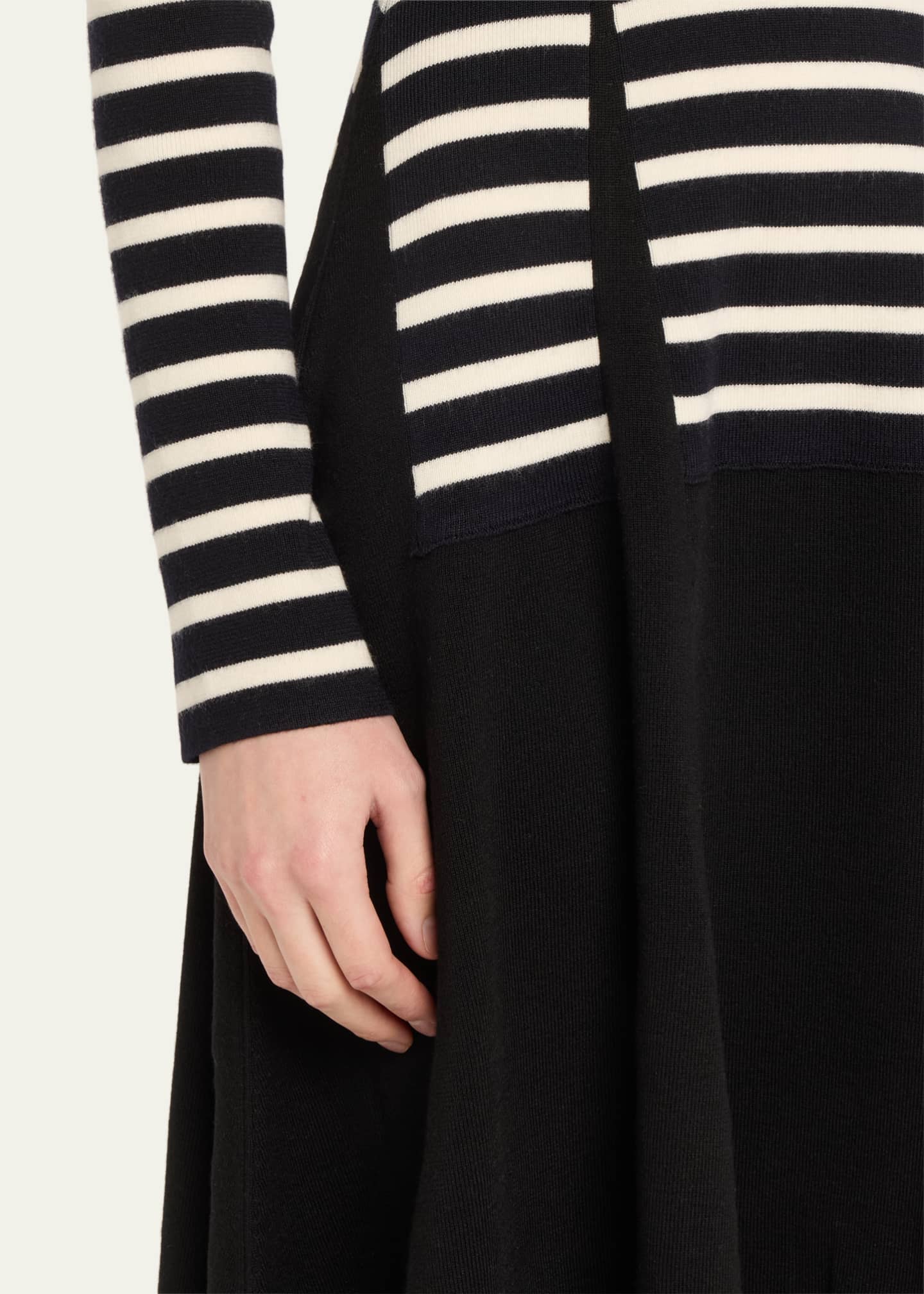 Monse Striped Long Sleeve Midi Merino Wool Dress Image 5 of 5