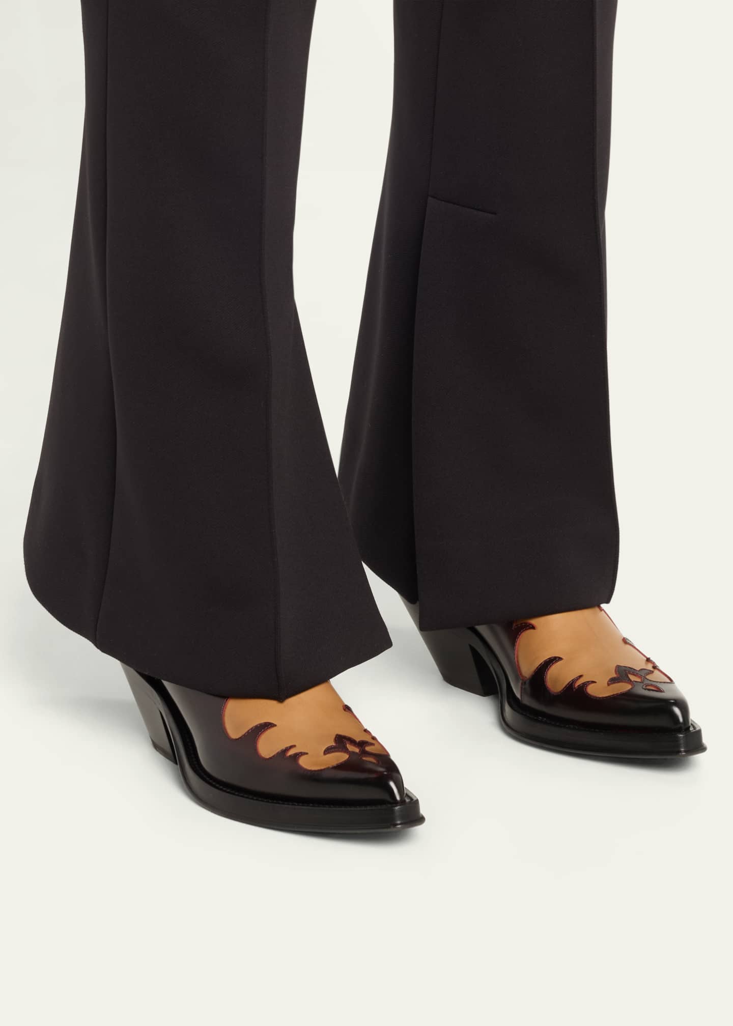 Gabriela Hearst Capitano Tall Bicolor Leather Cowboy Boots Image 2 of 6