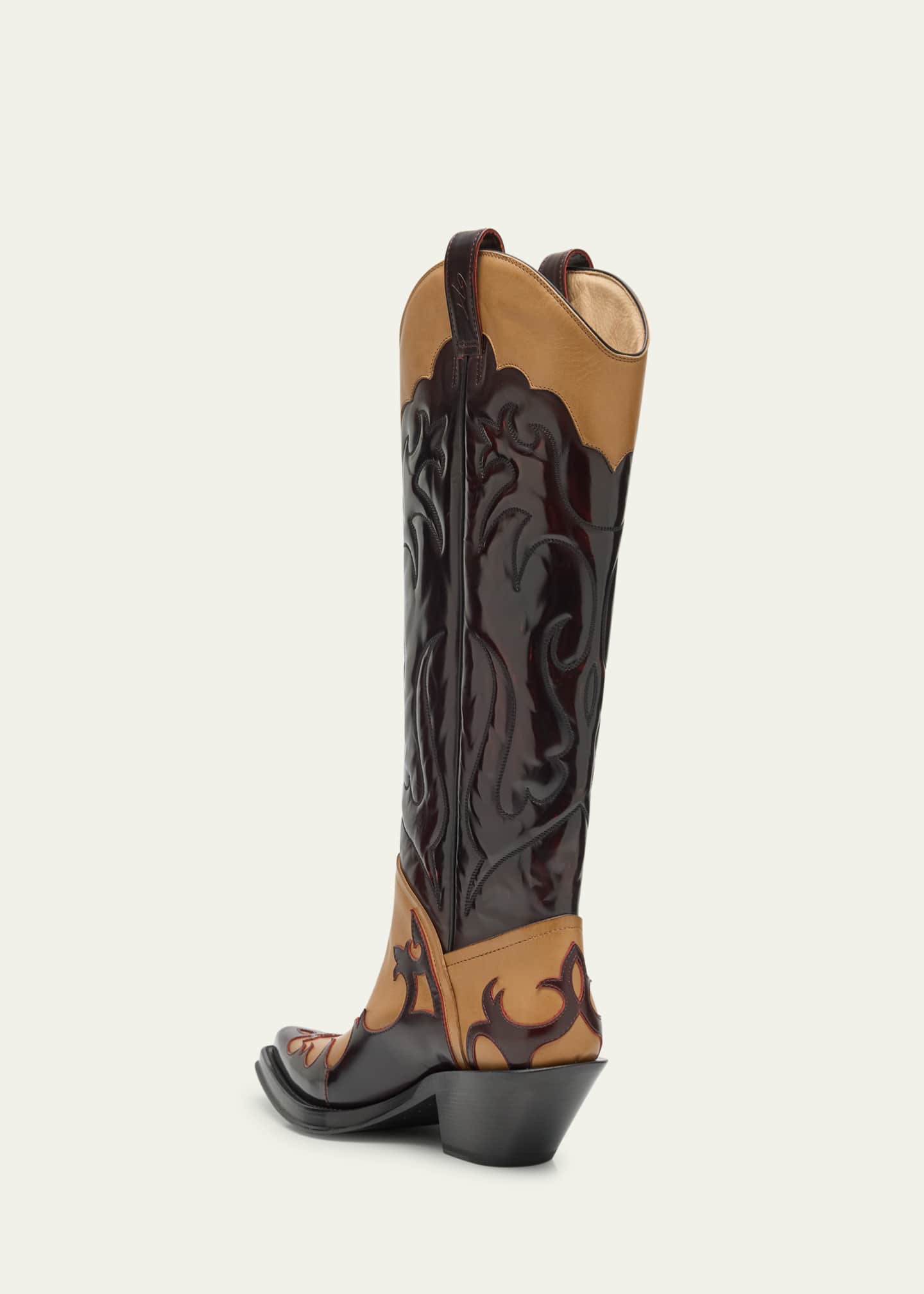 Gabriela Hearst Capitano Tall Bicolor Leather Cowboy Boots Image 4 of 6