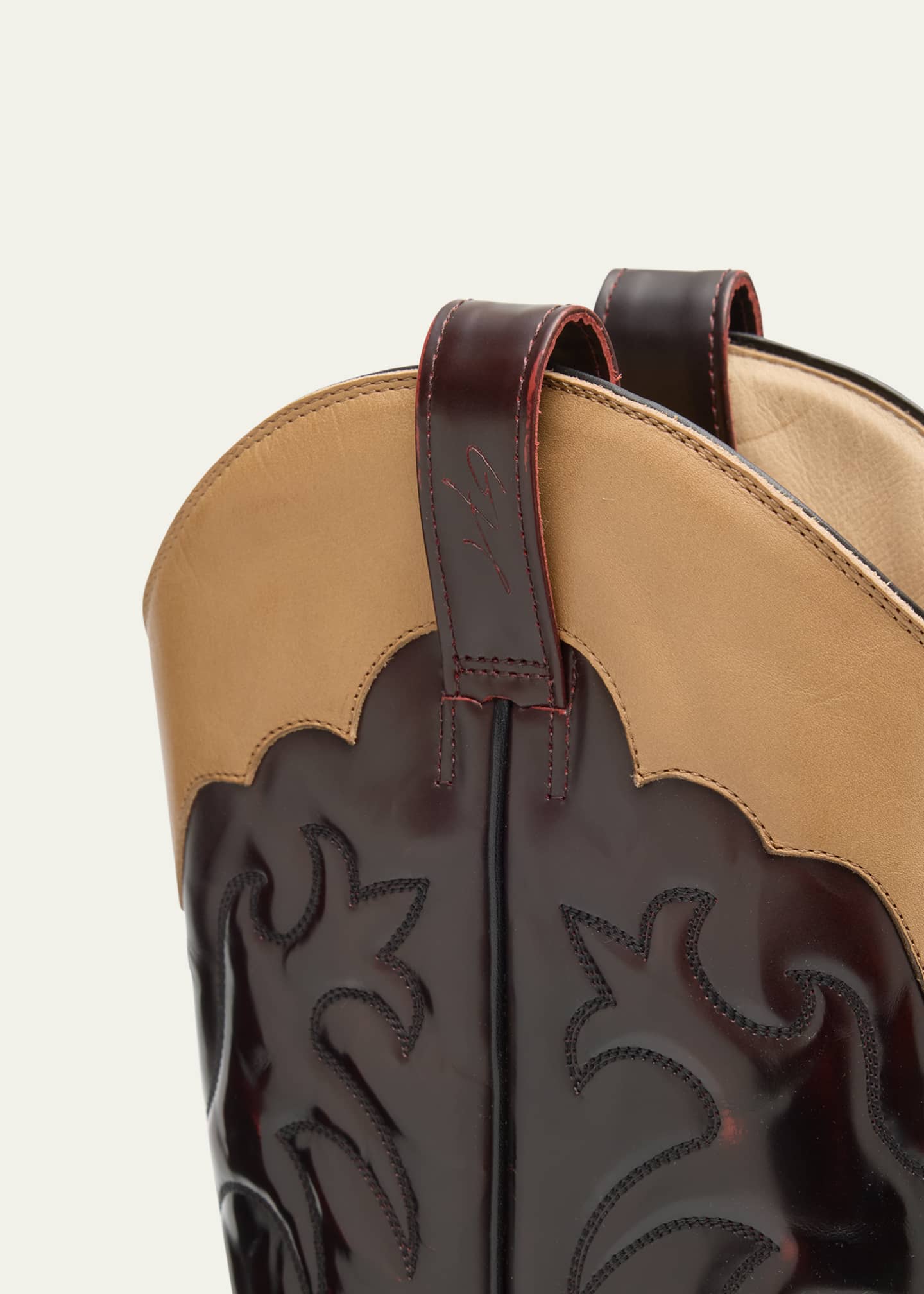 Gabriela Hearst Capitano Tall Bicolor Leather Cowboy Boots Image 6 of 6