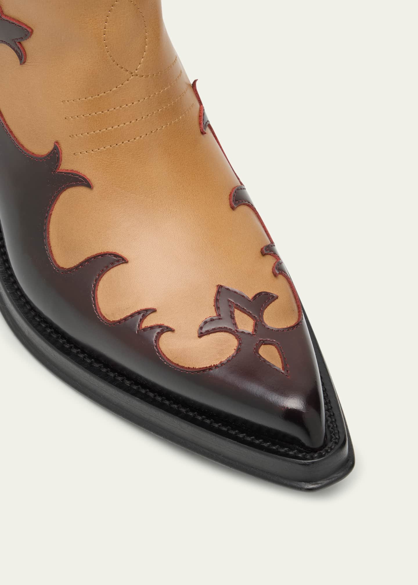 Gabriela Hearst Capitano Tall Bicolor Leather Cowboy Boots Image 5 of 6