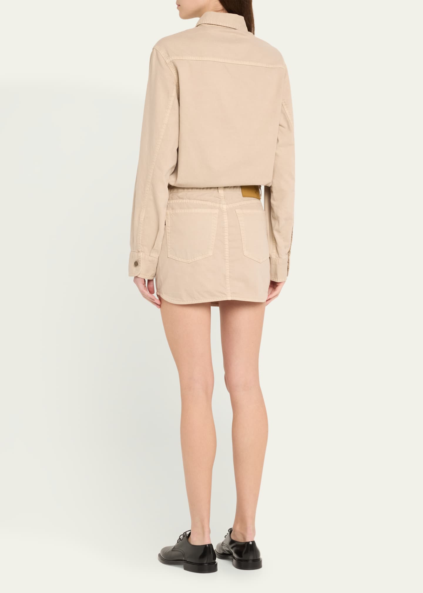 HAIKURE Tamu Twill Long-Sleeve Mini Shirtdress Image 3 of 5
