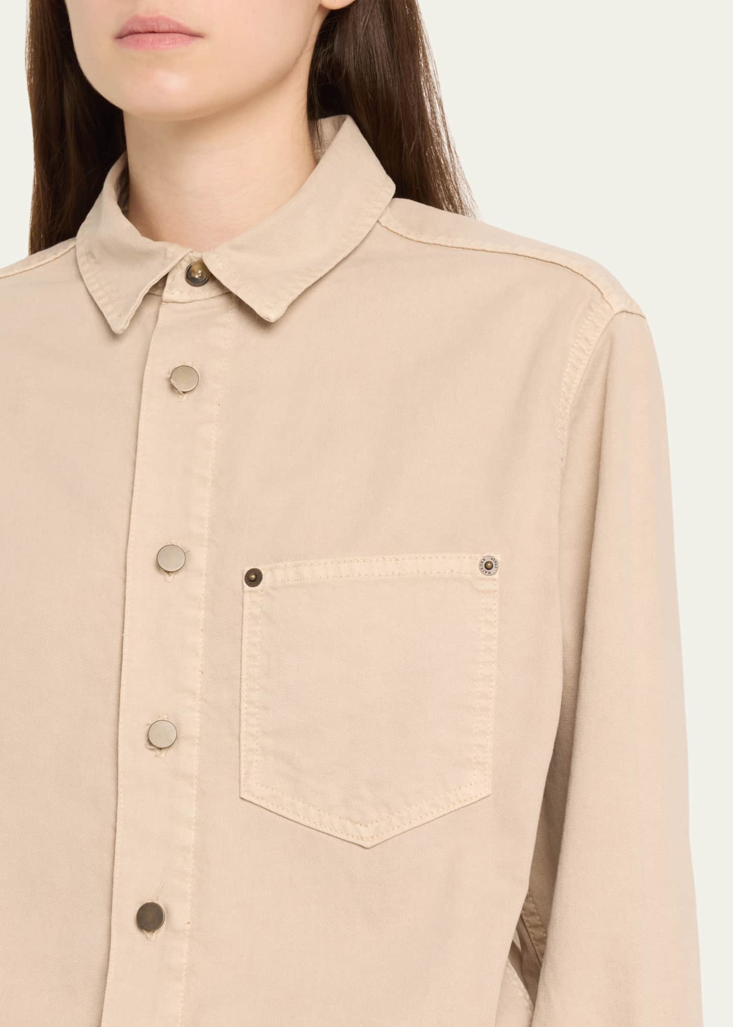 HAIKURE Tamu Twill Long-Sleeve Mini Shirtdress Image 5 of 5