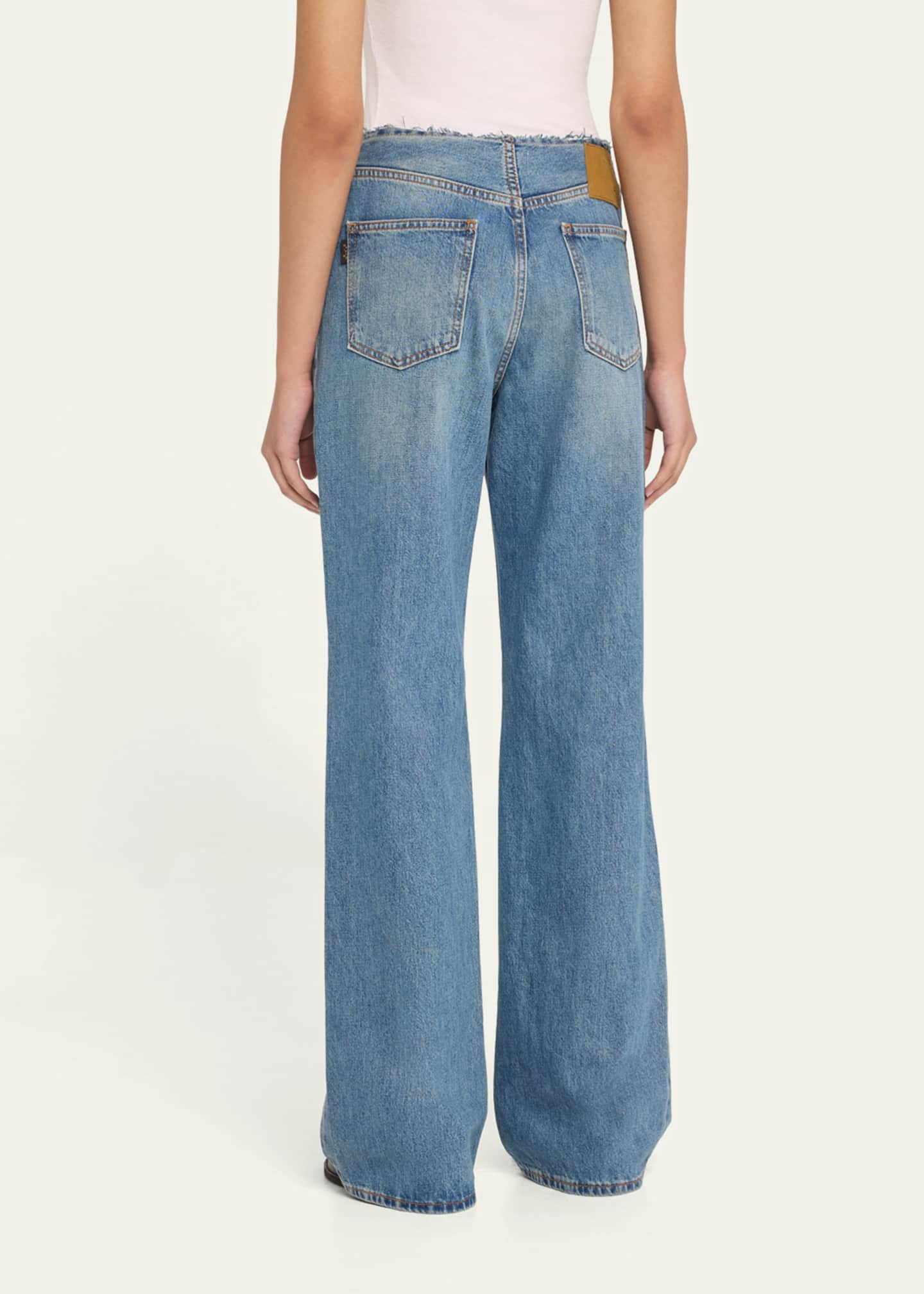HAIKURE Korea Raw Waistband Jeans Image 3 of 5