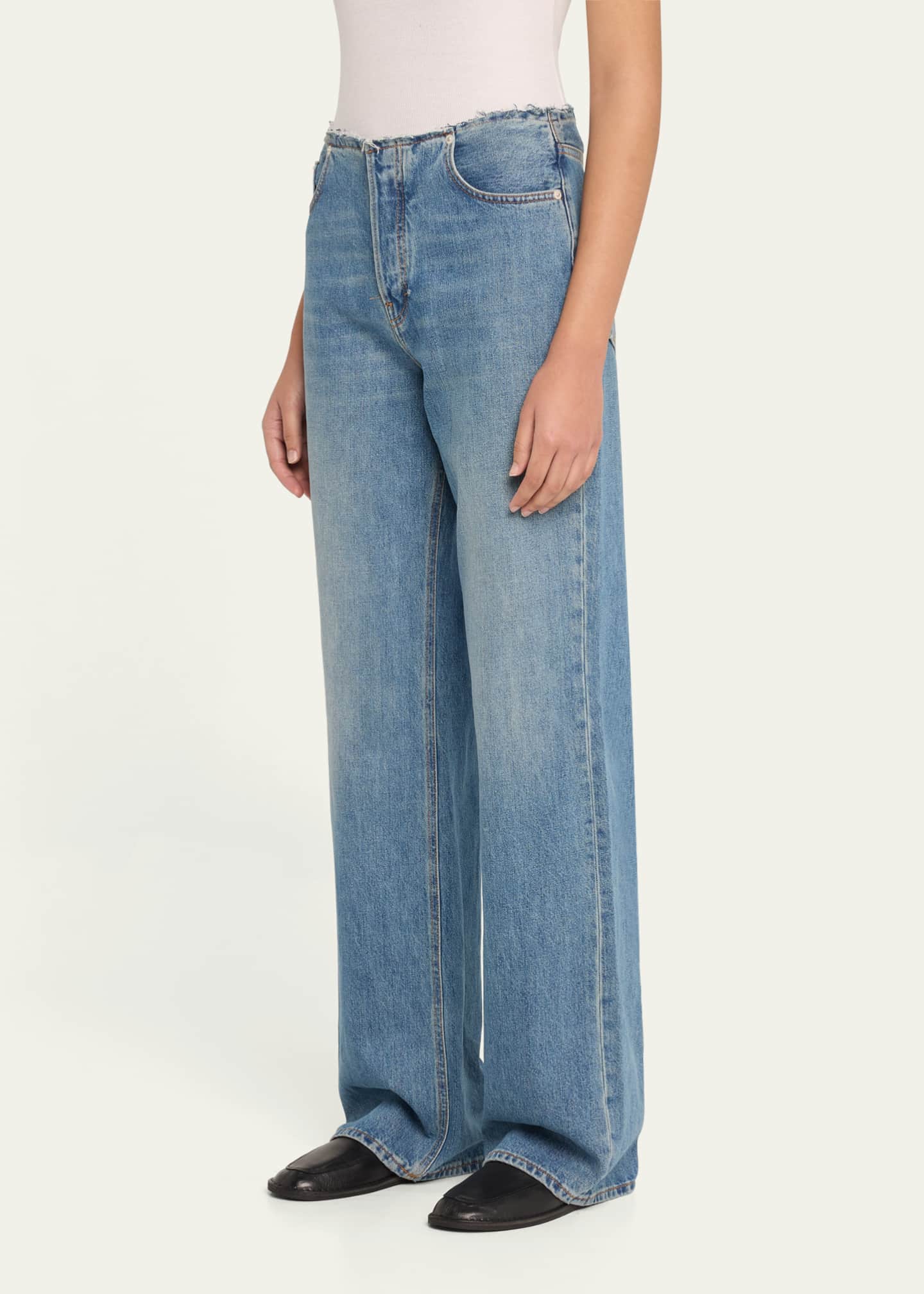 HAIKURE Korea Raw Waistband Jeans Image 4 of 5