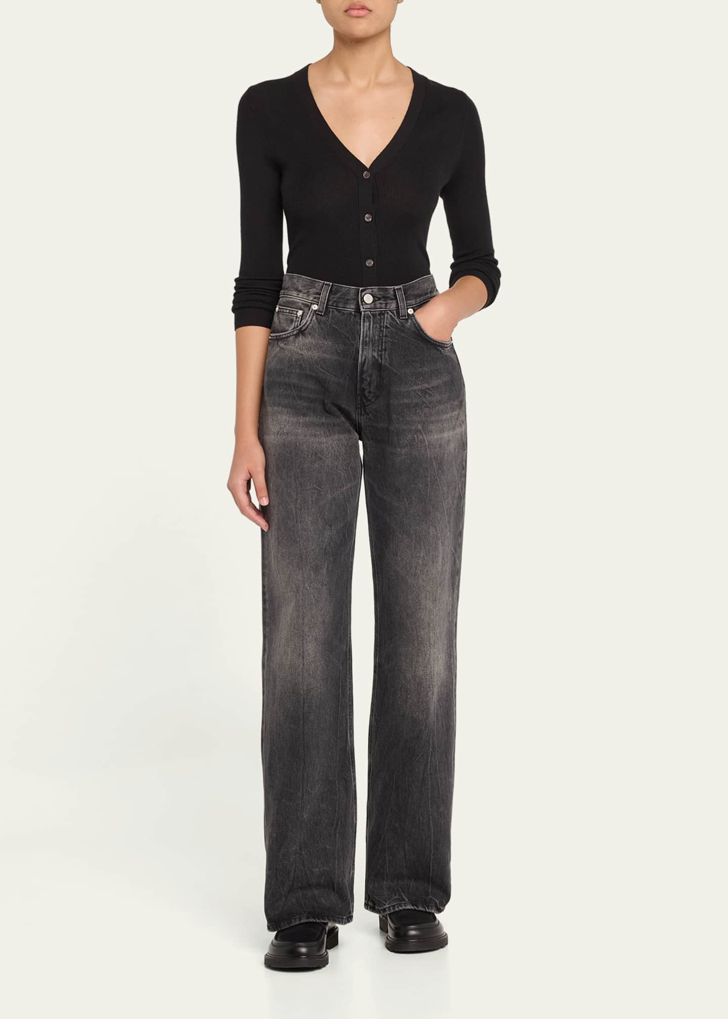 HAIKURE Korea Wide-Leg Jeans Image 2 of 5