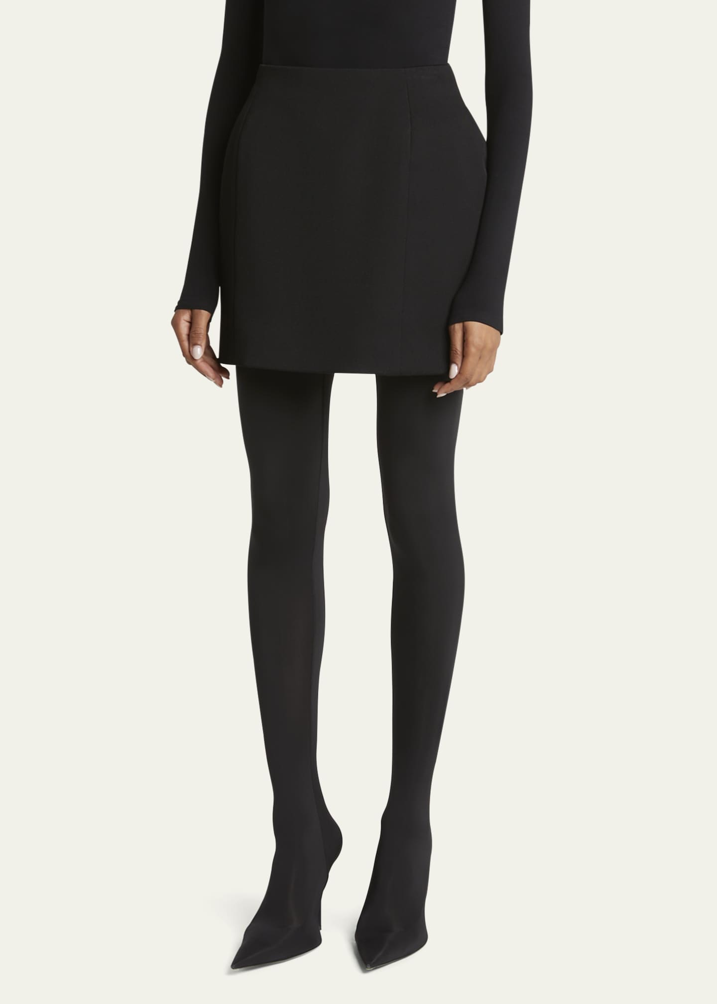 Balenciaga Hourglass Wool Mini Skirt - Bergdorf Goodman