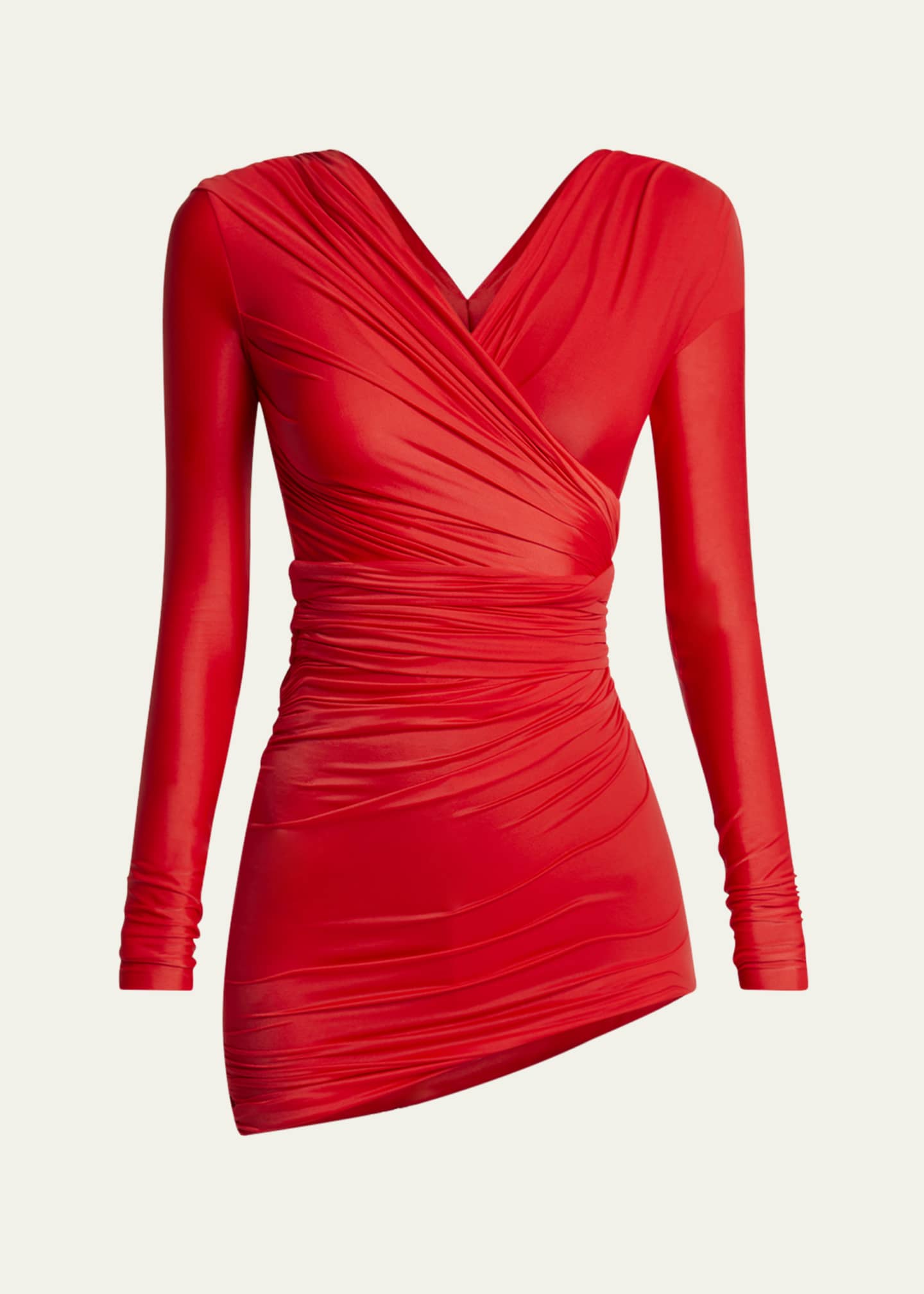 Balenciaga Draped Body-Con Asymmetric Mini Dress Image 1 of 5
