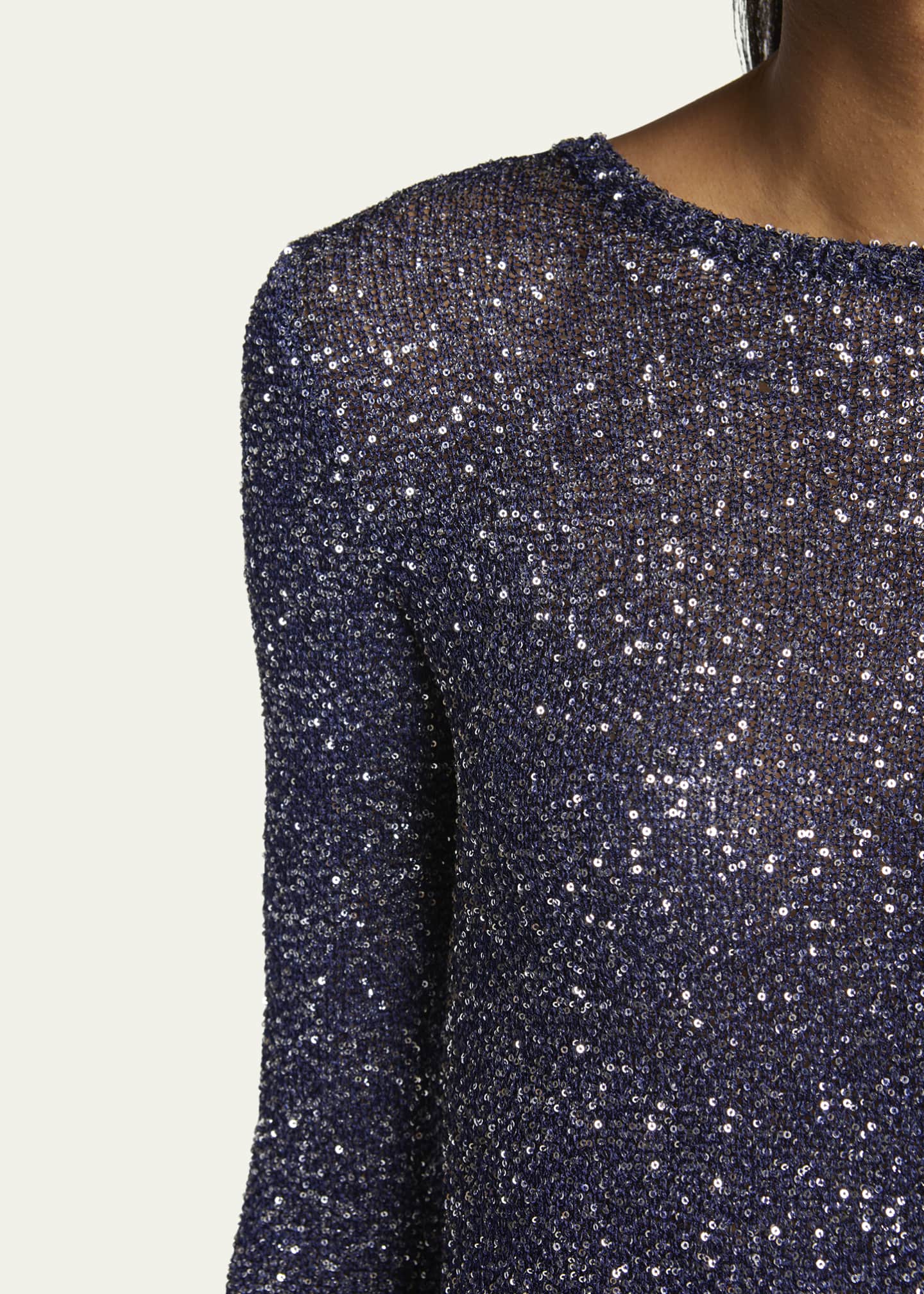 Balenciaga Sequined Long Sleeve Fitted Top Image 5 of 5