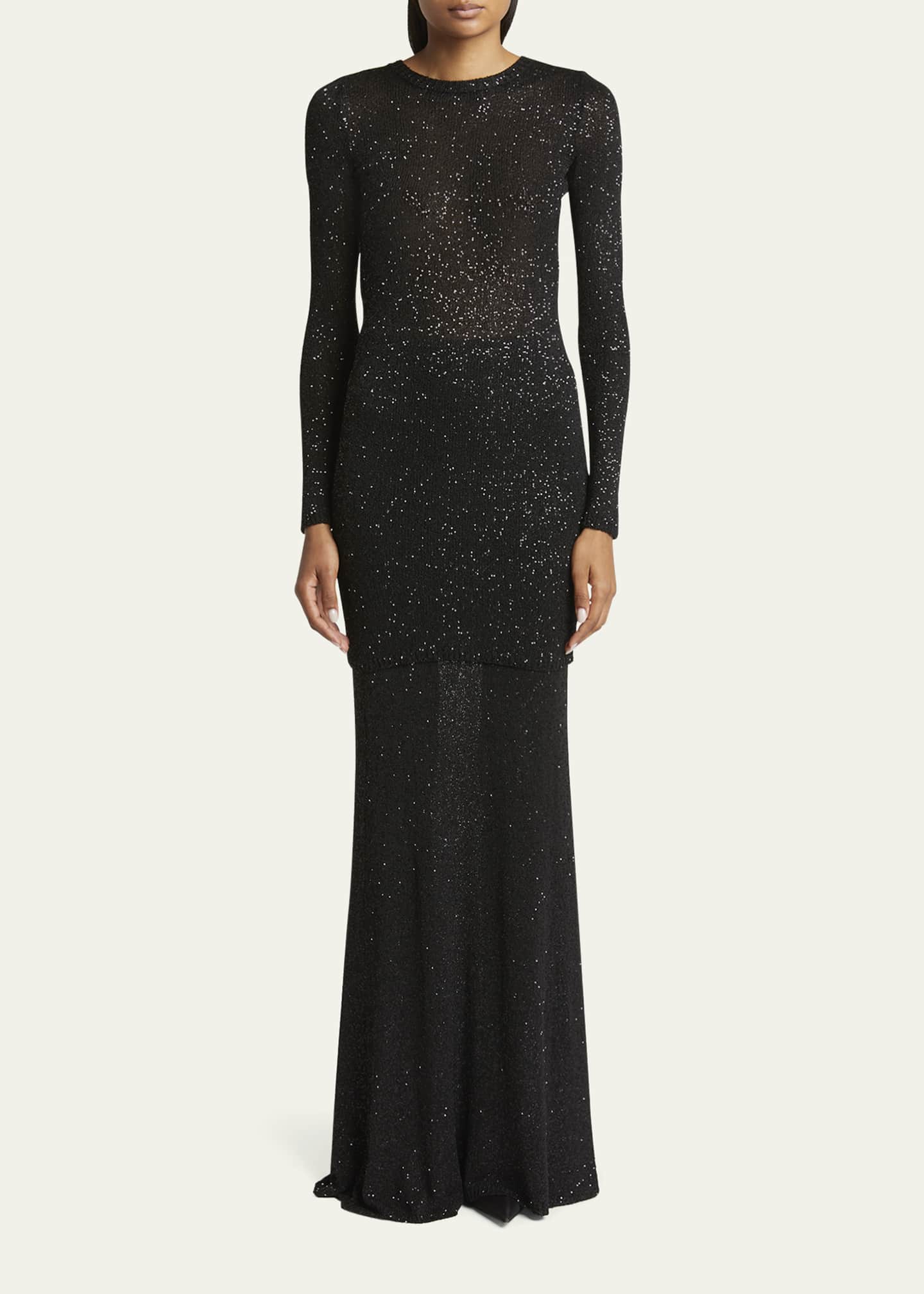 Balenciaga Sequined Knit Maxi Skirt Image 2 of 5