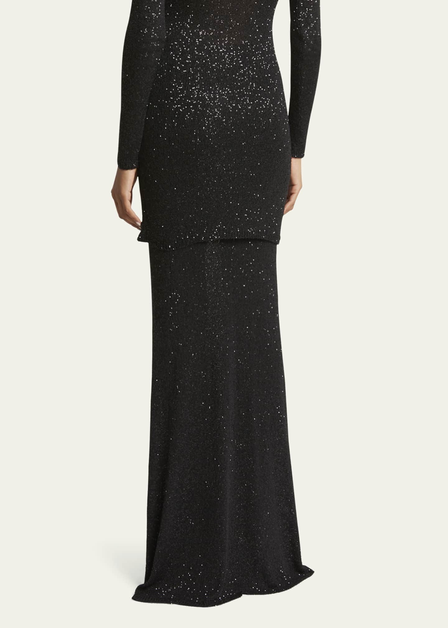 Balenciaga Sequined Knit Maxi Skirt Image 3 of 5
