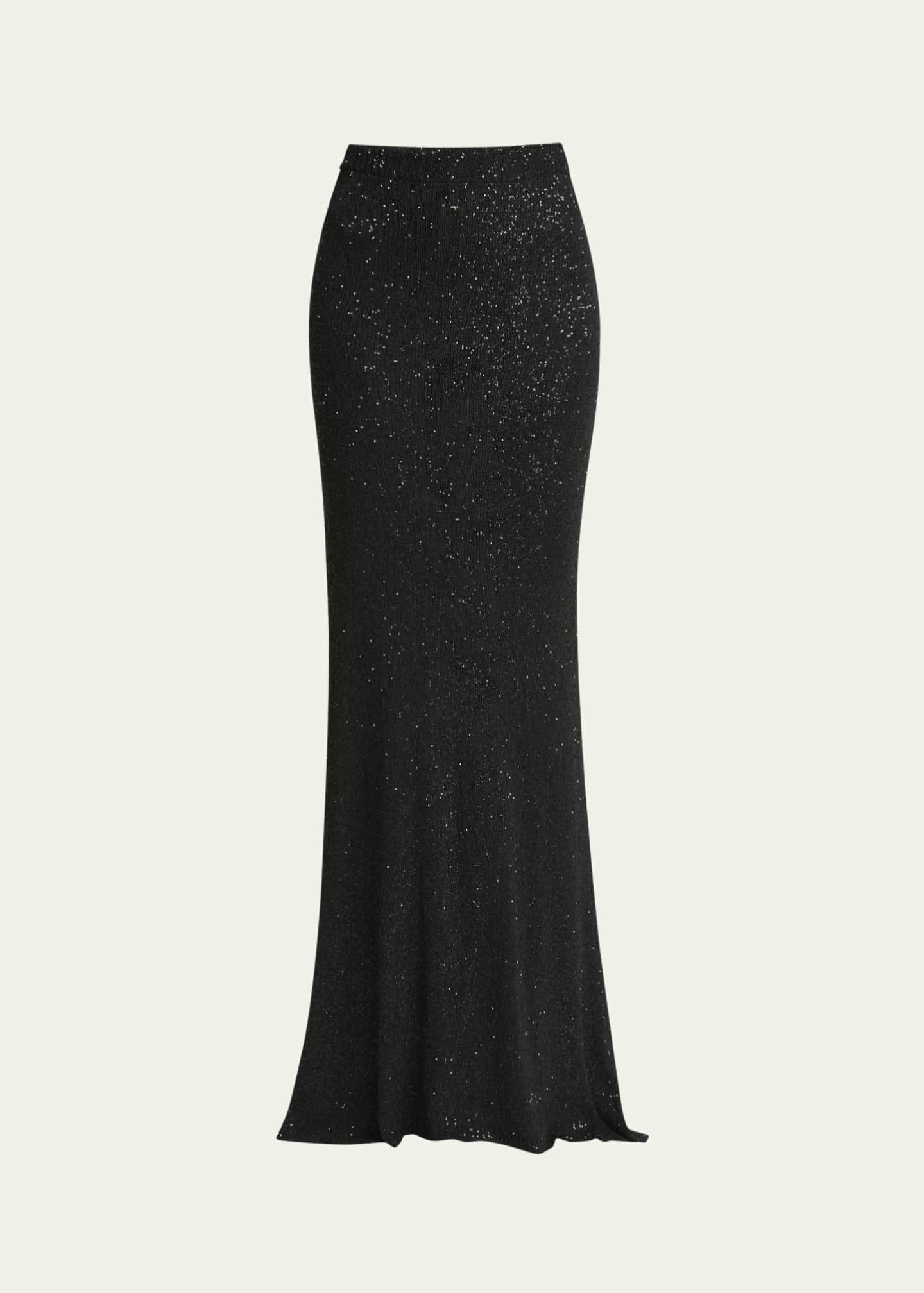 Balenciaga Sequined Knit Maxi Skirt Image 1 of 5