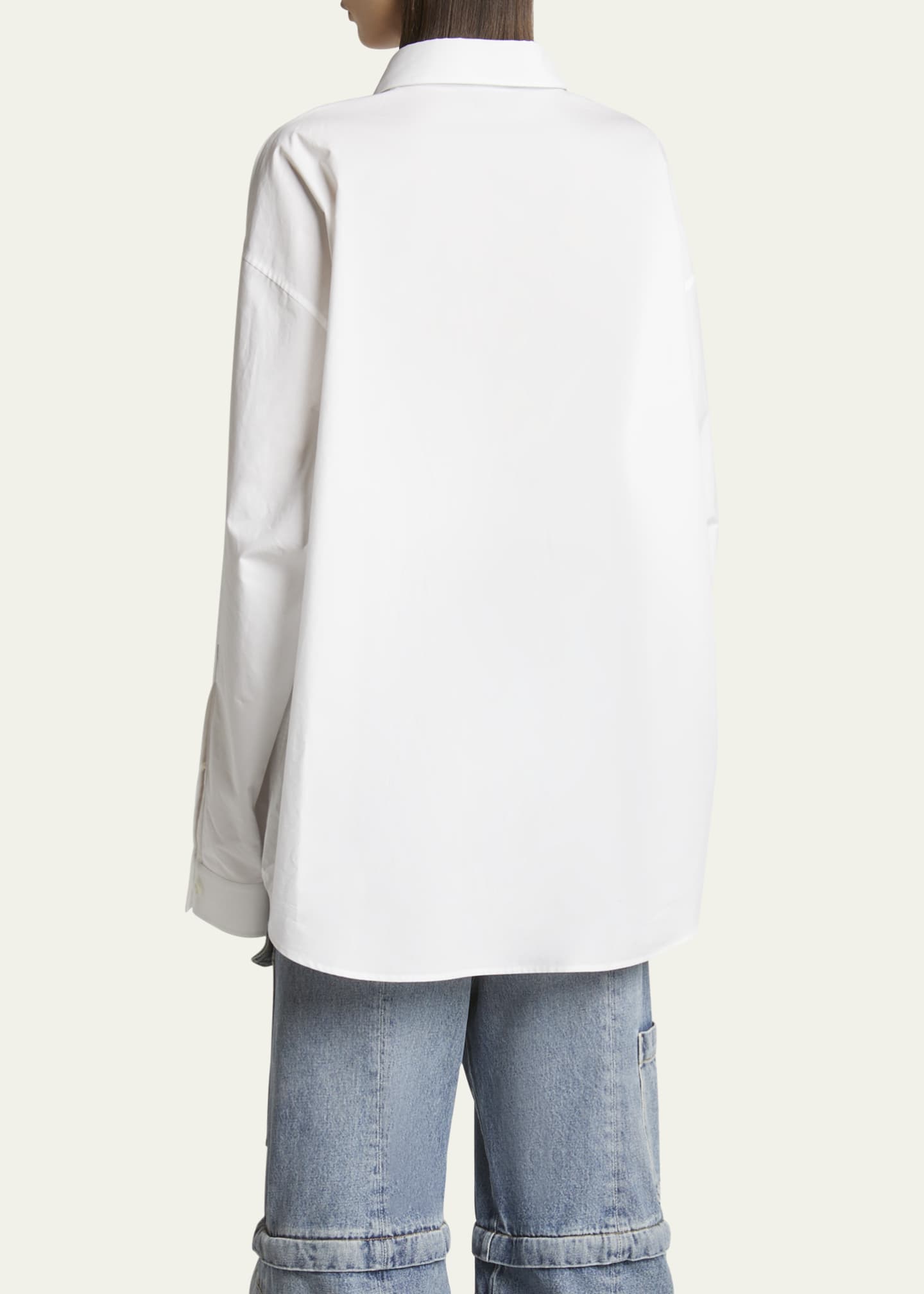 Balenciaga Swing Button Down Cotton Top Image 3 of 5