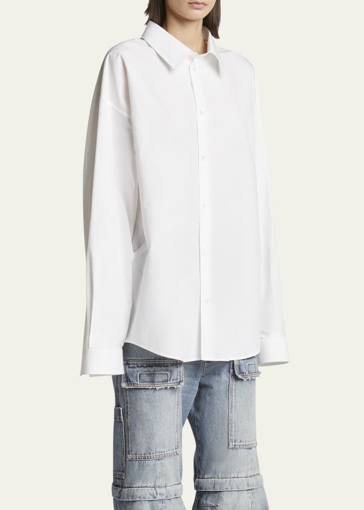Balenciaga Swing Button Down Cotton Top Image 4 of 5