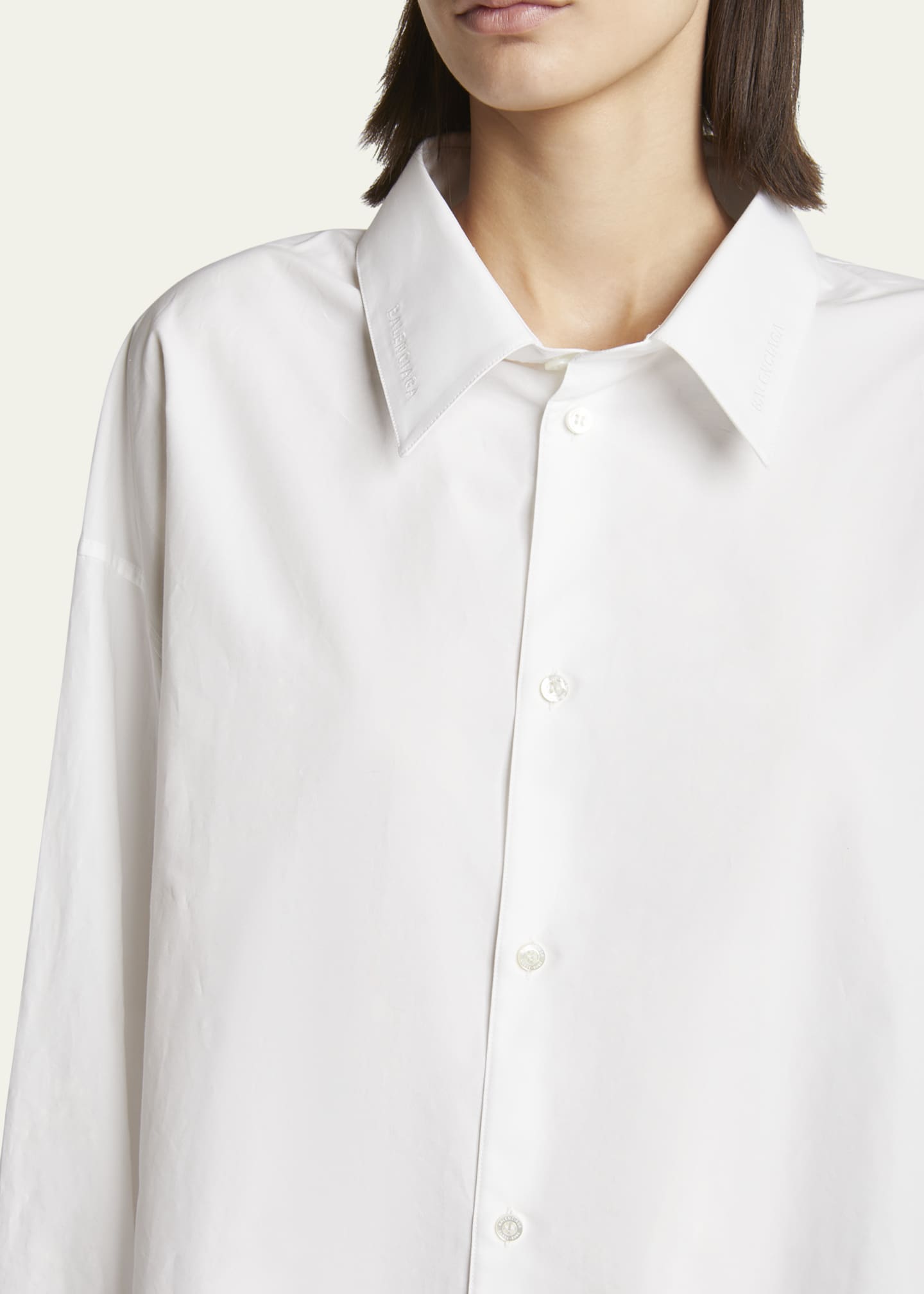 Balenciaga Swing Button Down Cotton Top Image 5 of 5
