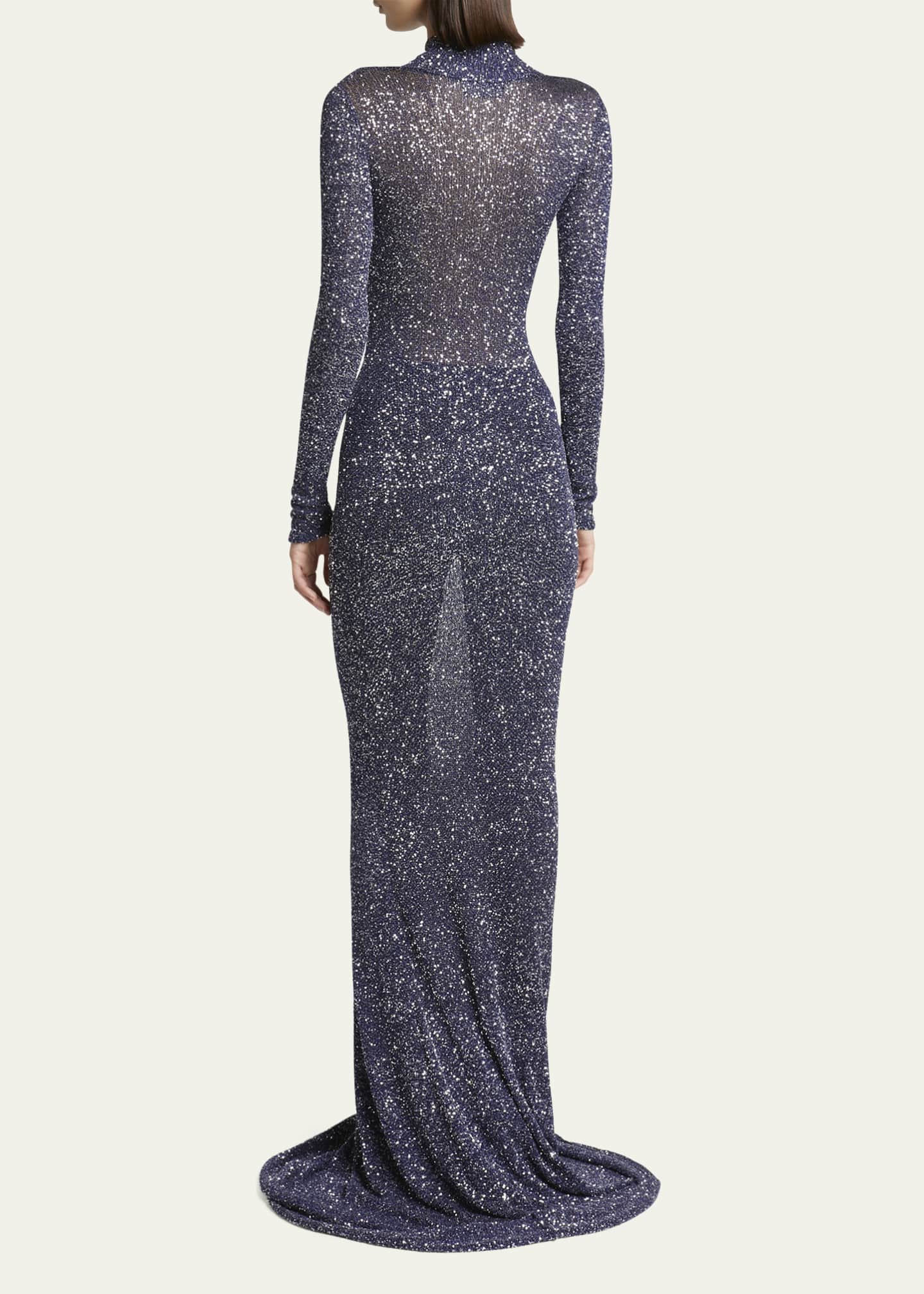 Balenciaga Sequined Mock-Neck Maxi Dress Image 3 of 5