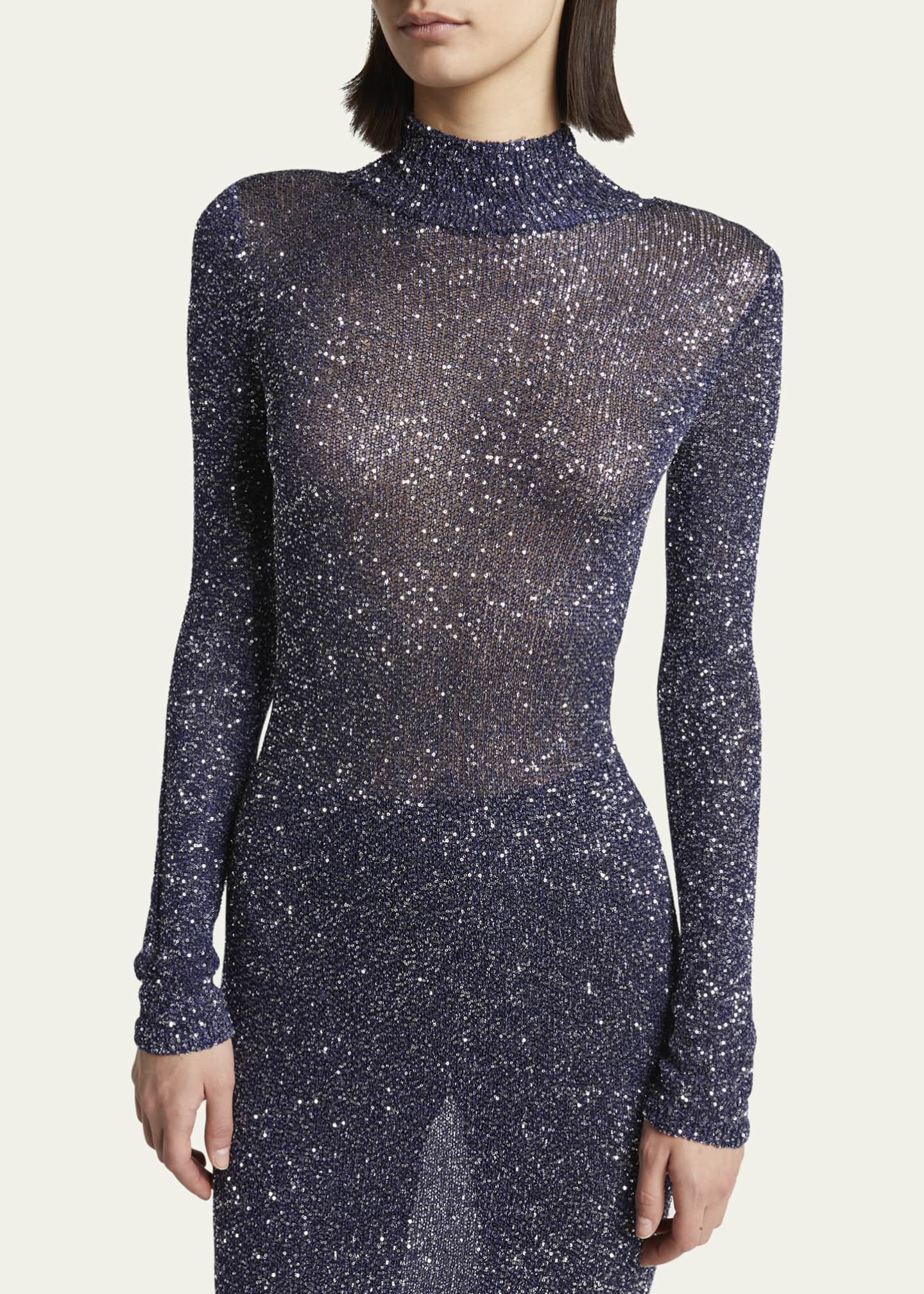 Balenciaga Sequined Mock-Neck Maxi Dress Image 5 of 5