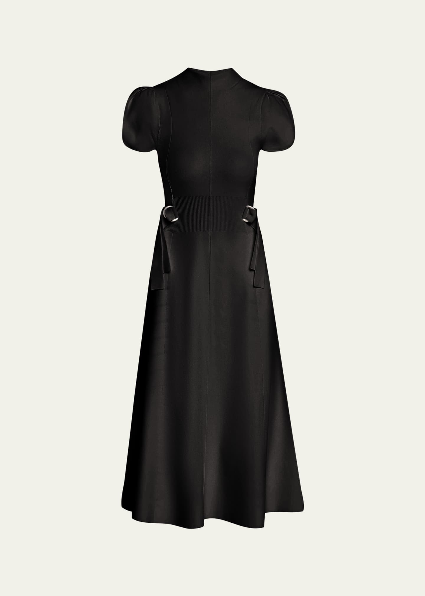 3.1 Phillip Lim Compact Ribbed Tulip-Sleeve Midi Dress Image 1 of 5
