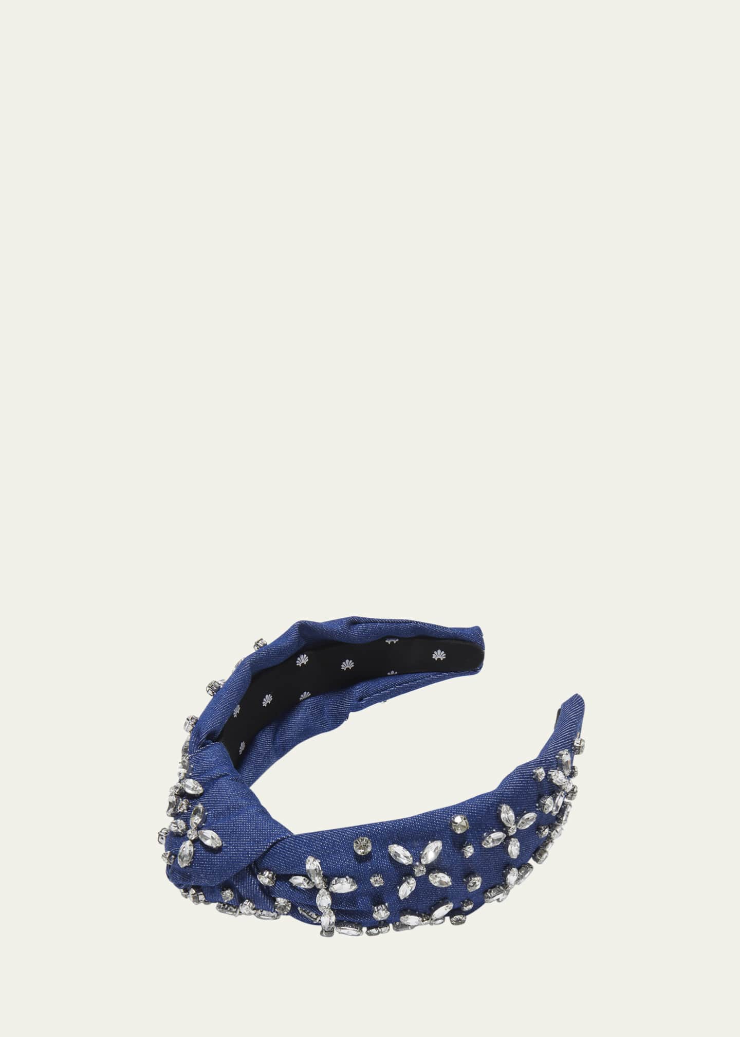 Lele Sadoughi Knotted Crystal Denim Headband