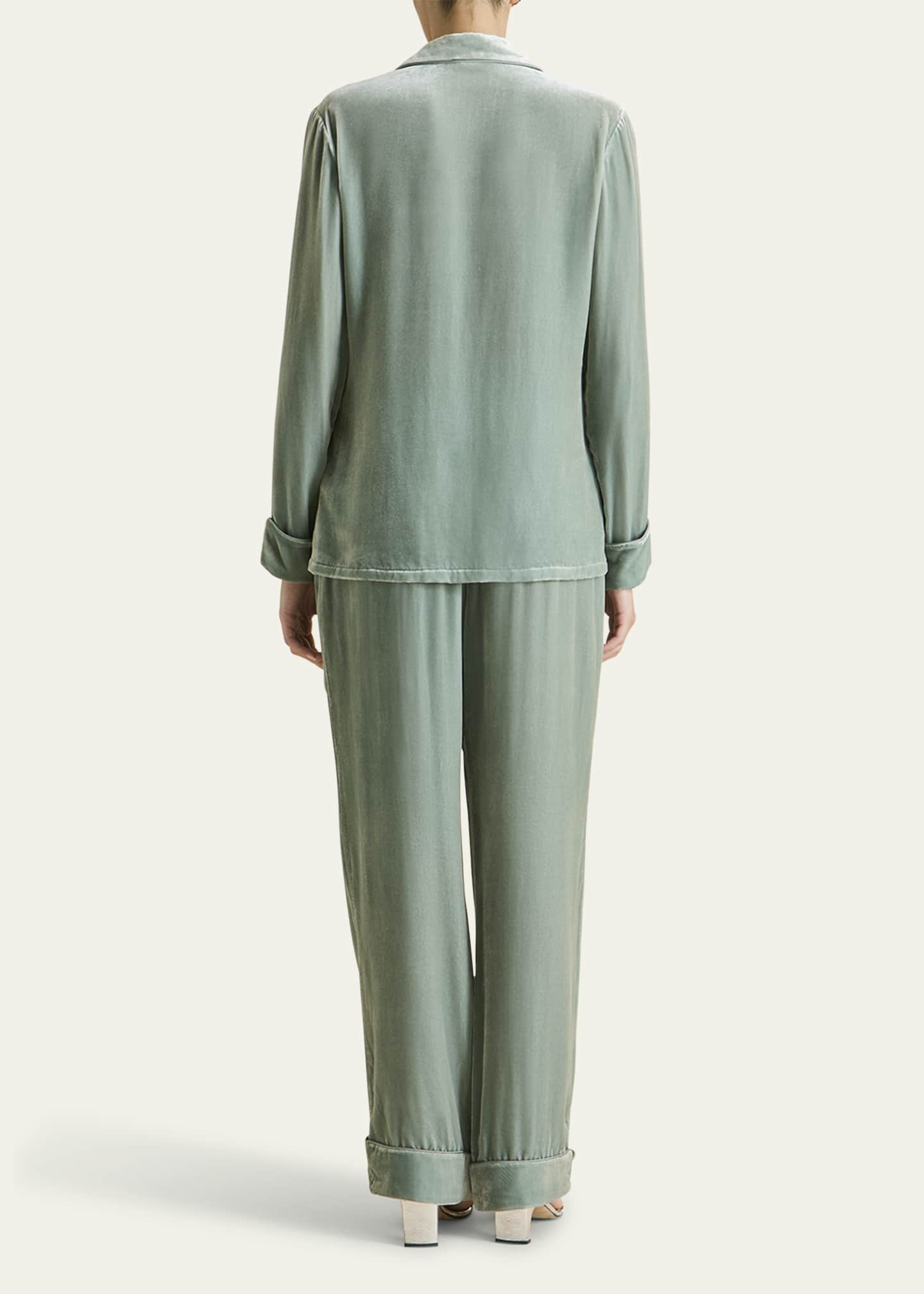 Olivia von Halle Coco Straight-Leg Silk Velvet Pajama Set Image 3 of 5