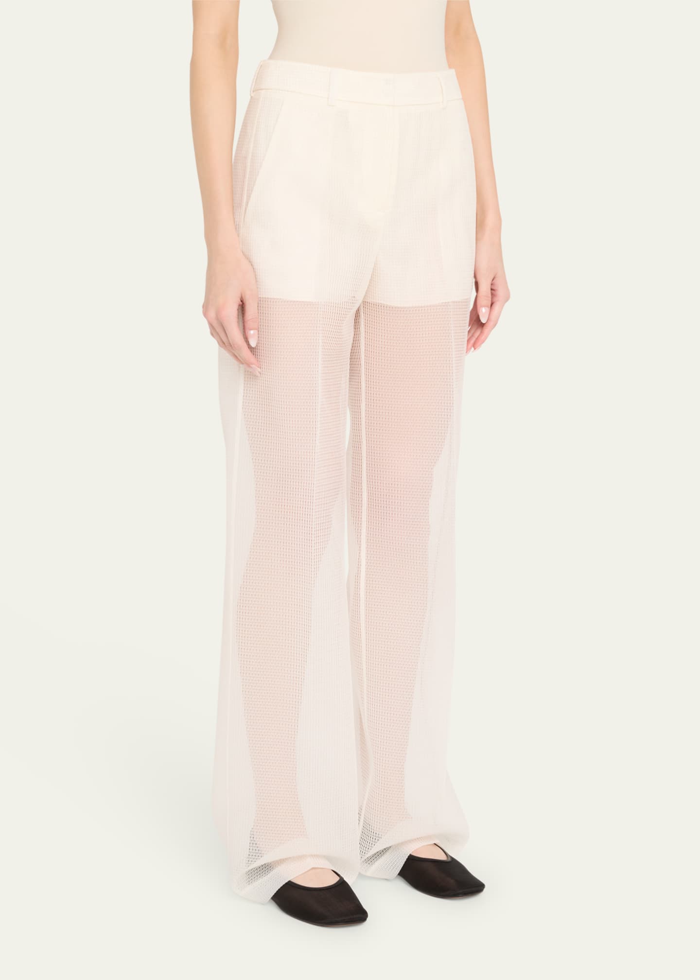 Akris Melin Techno Grid Wide-Leg Pants Image 4 of 5