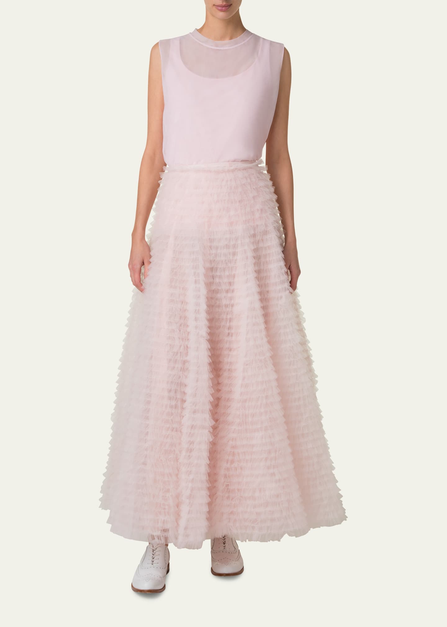 Tulle Ruched Maxi Skirt