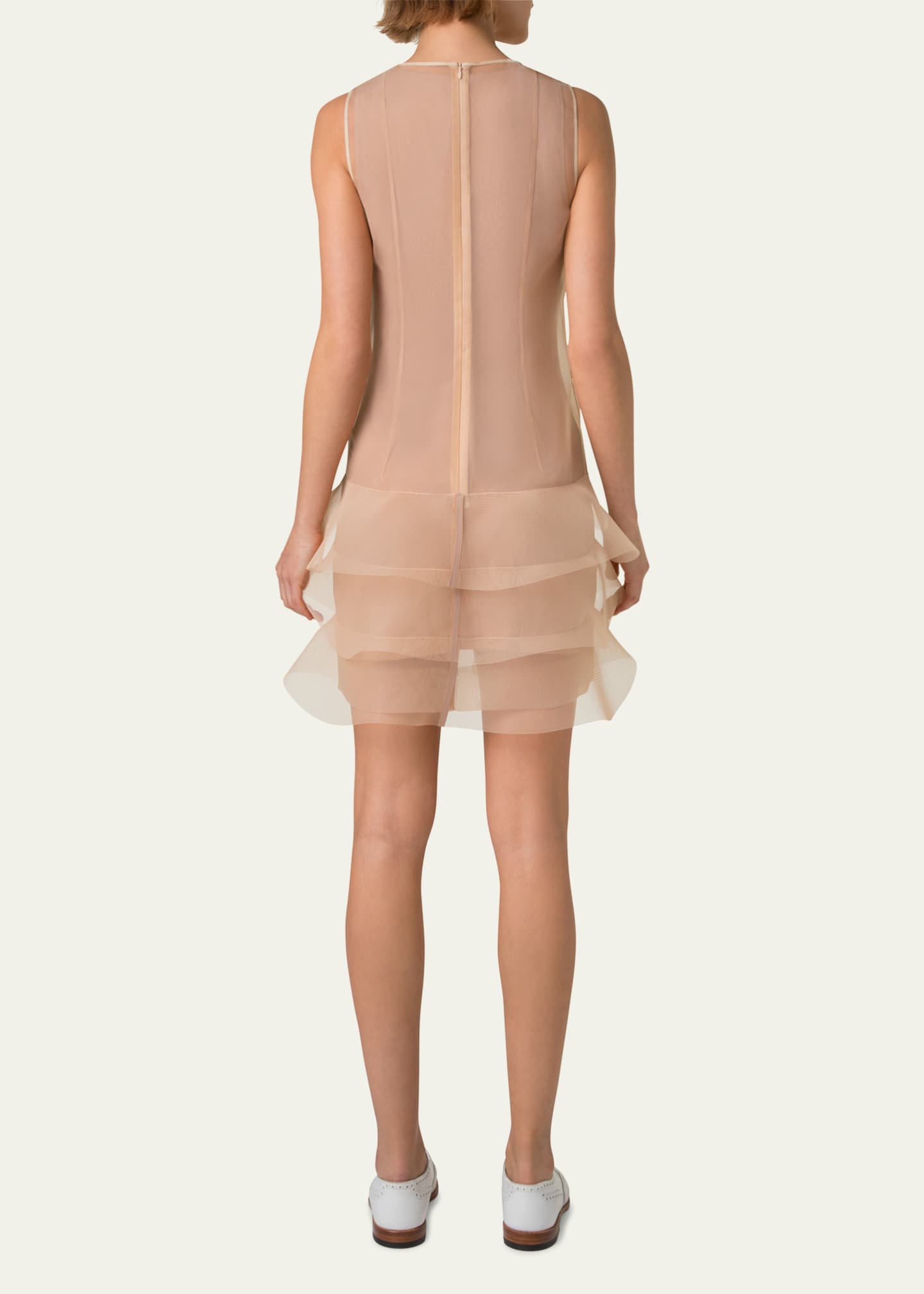Akris Hatband Waves Techno Organza Mini Dress Image 3 of 5