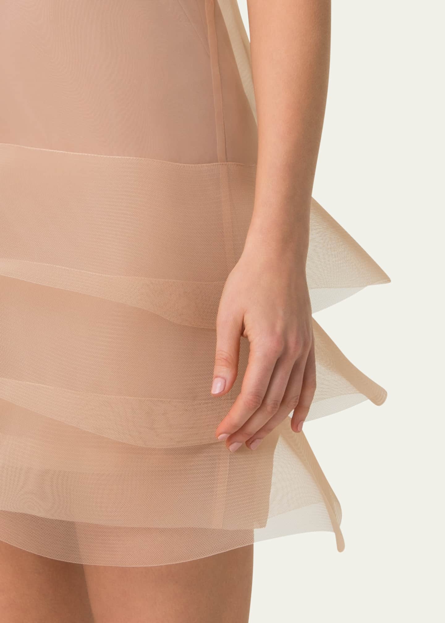 Akris Hatband Waves Techno Organza Mini Dress Image 5 of 5