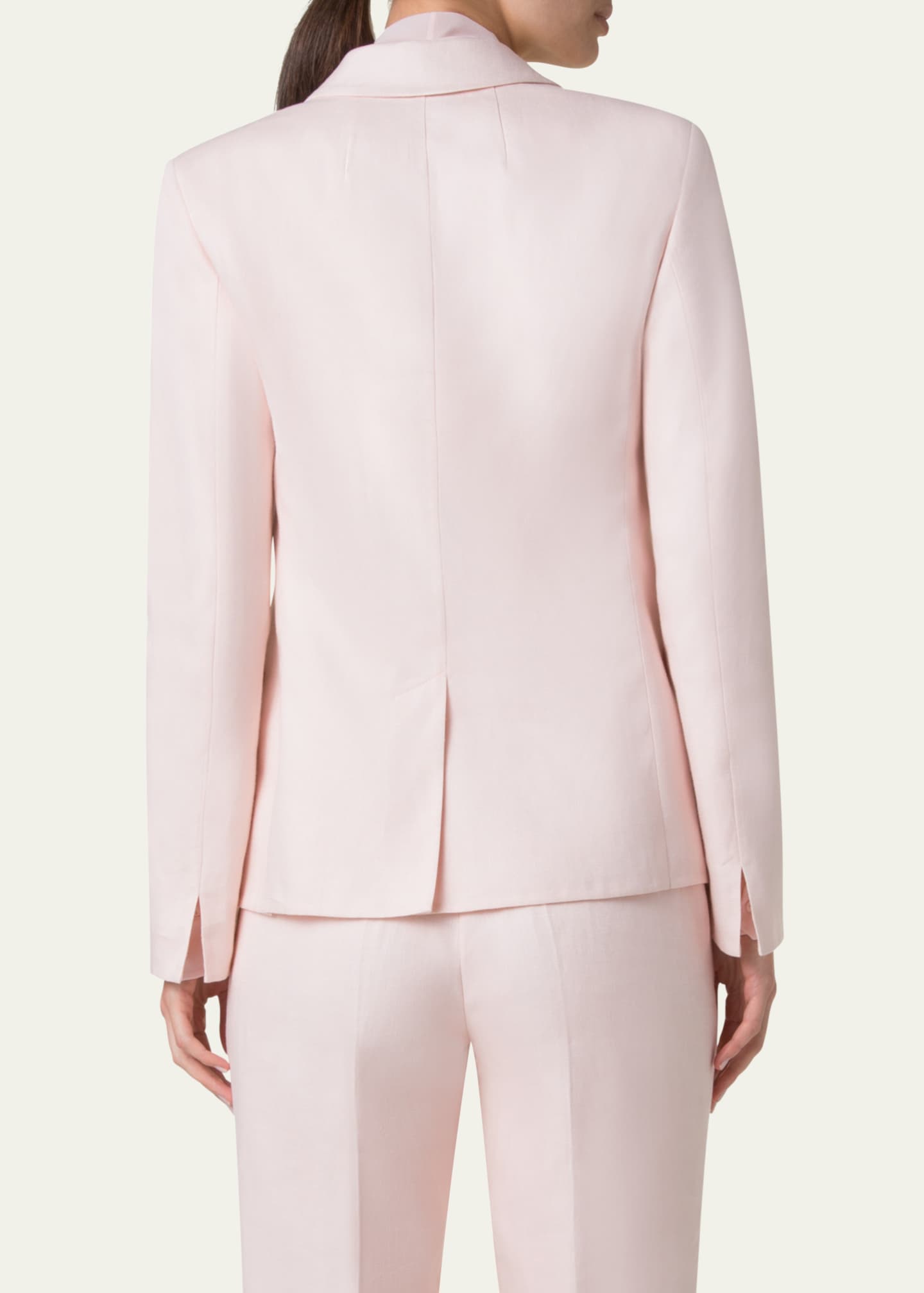 Akris Azalea Double-Breasted Linen Jacket Image 3 of 5