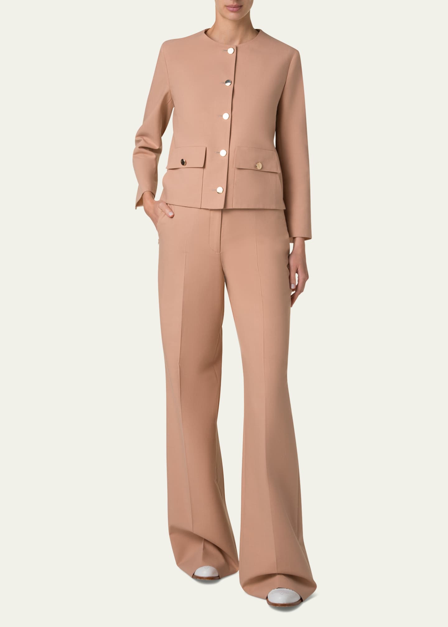Akris Winter Cotton Crepe Double-Face Jacket Image 2 of 5