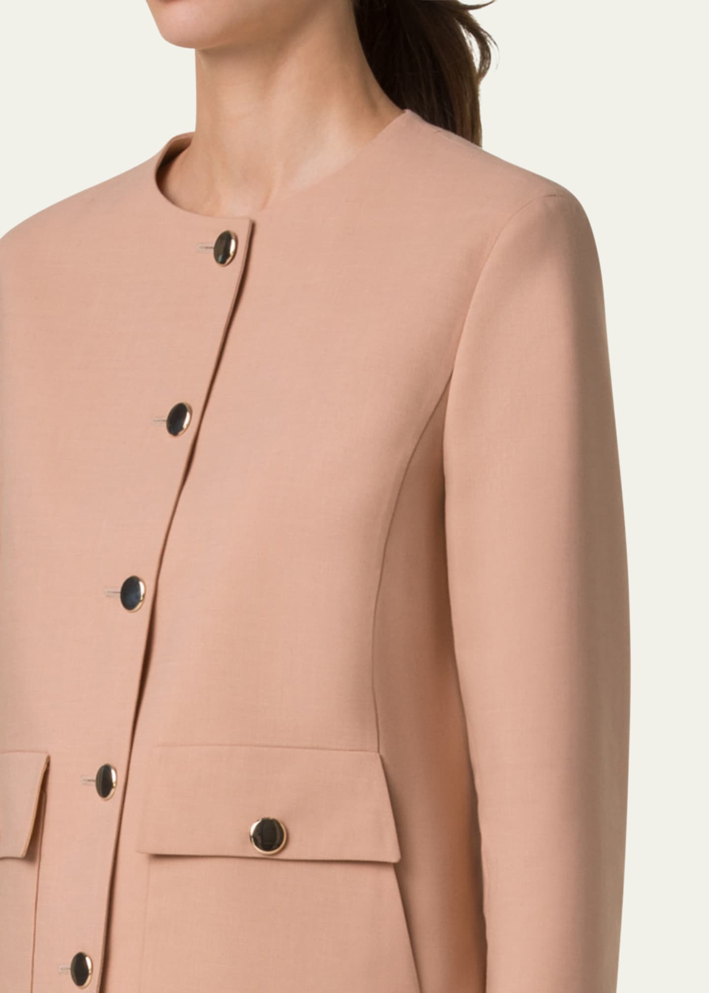 Akris Winter Cotton Crepe Double-Face Jacket Image 5 of 5