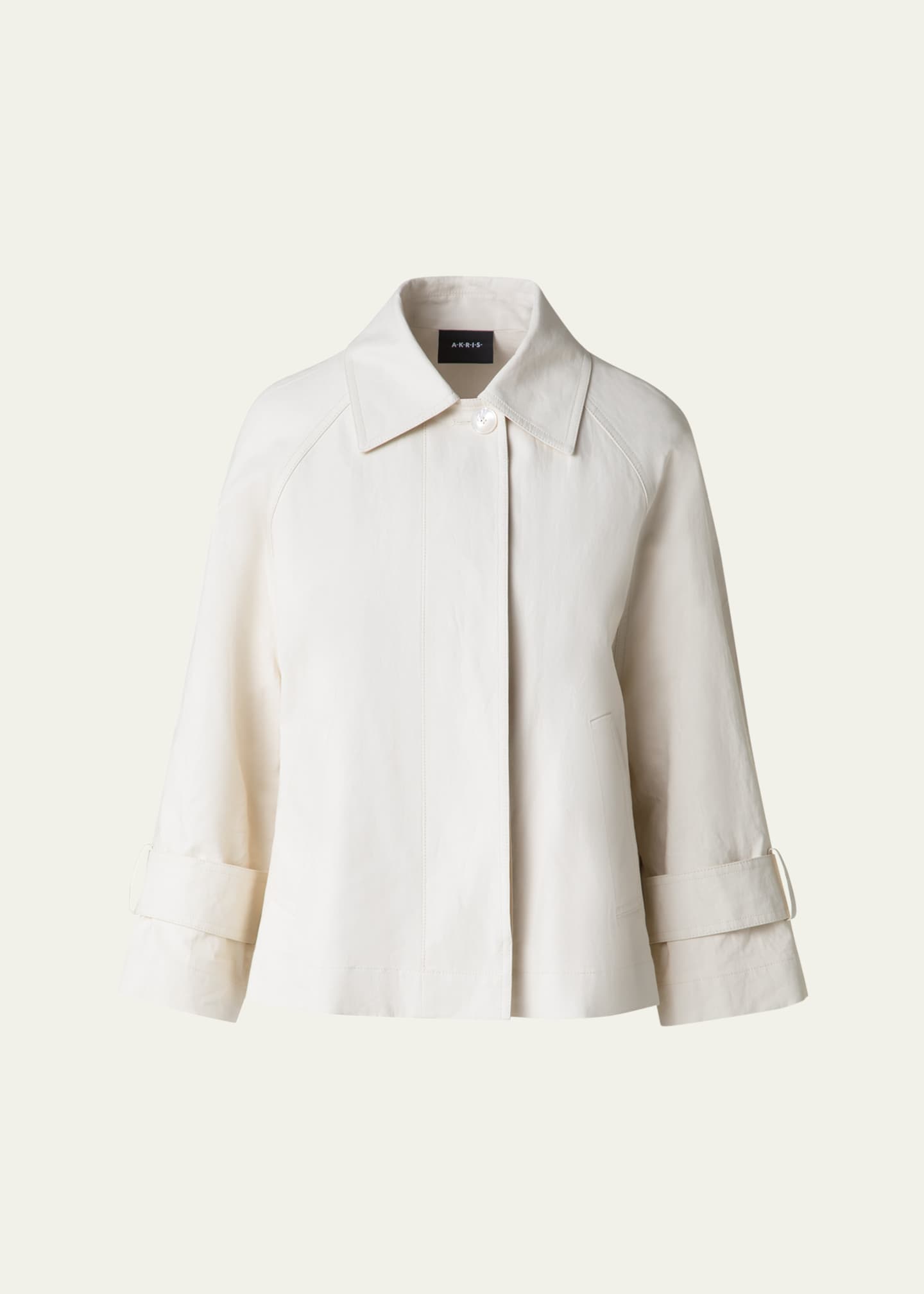 Akris Alisa Water-Resistant A-Line Coated Linen Jacket Image 1 of 5