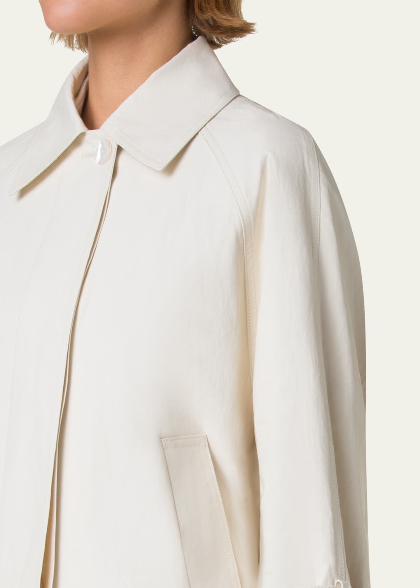 Akris Alisa Water-Resistant A-Line Coated Linen Jacket Image 5 of 5